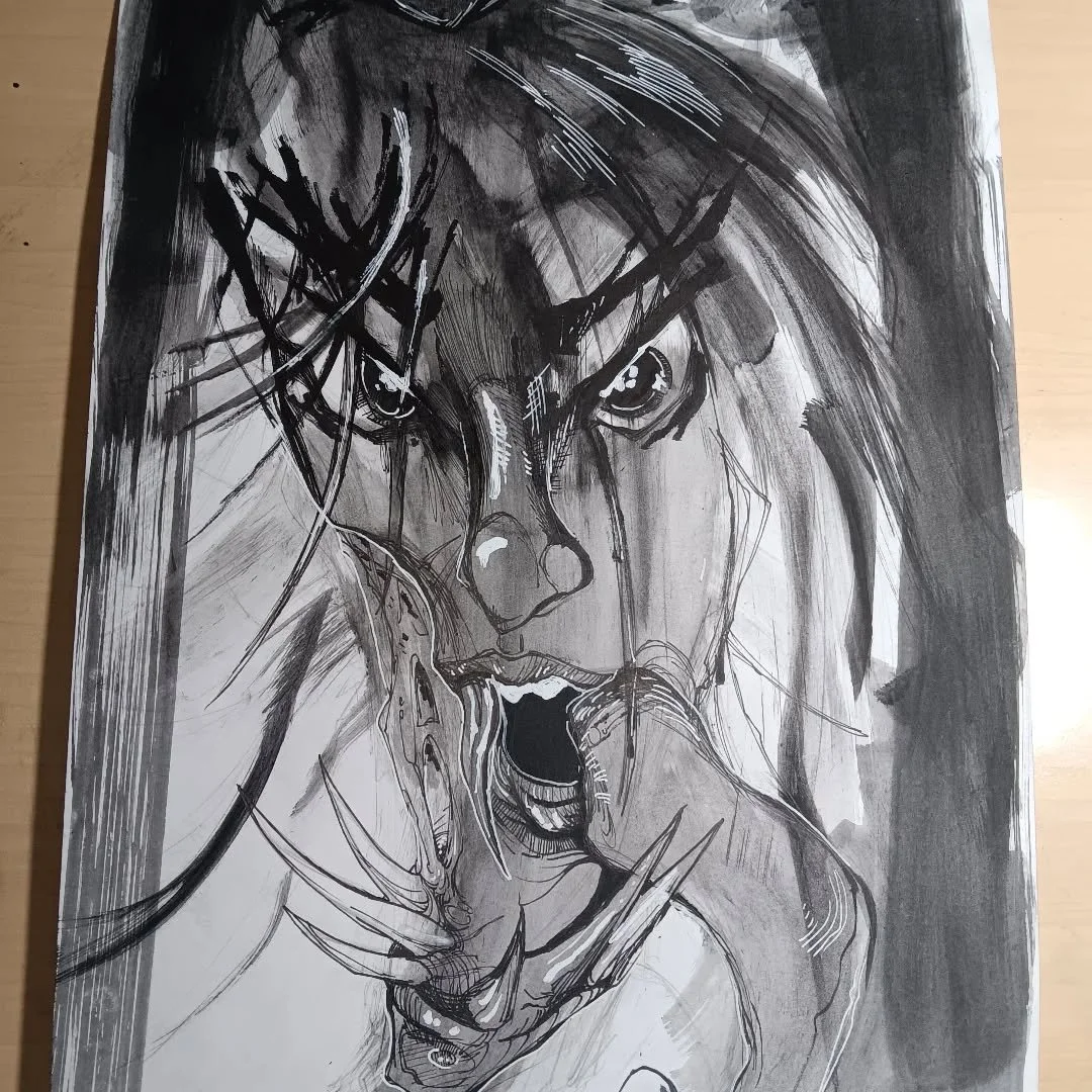 Naga. First Lil experimental piece using charcoal powder for texture. Def like this look feel. Sadly I don't have enough time to experimental more before jumping into my next big piece. Stay tuned for progress!
.
.
.
.
.
.
#artist #traditionalartist 