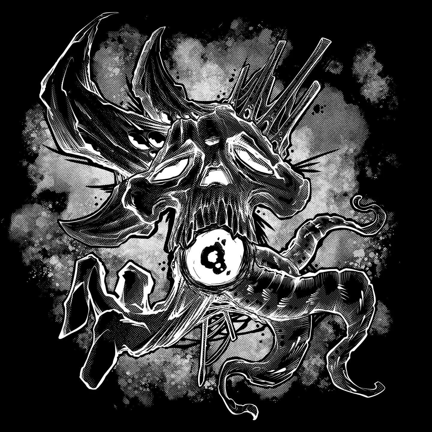 Cryptid Skully. Finished up the illustration for my new T-shirt design! Forgot how much I like playing around with screentones 🤓
.
.
.
.
.
#art #artist #artistoninstagram #tshirtdesign #illustration #clipstudiopaint #screentone #skullart #horrorarti