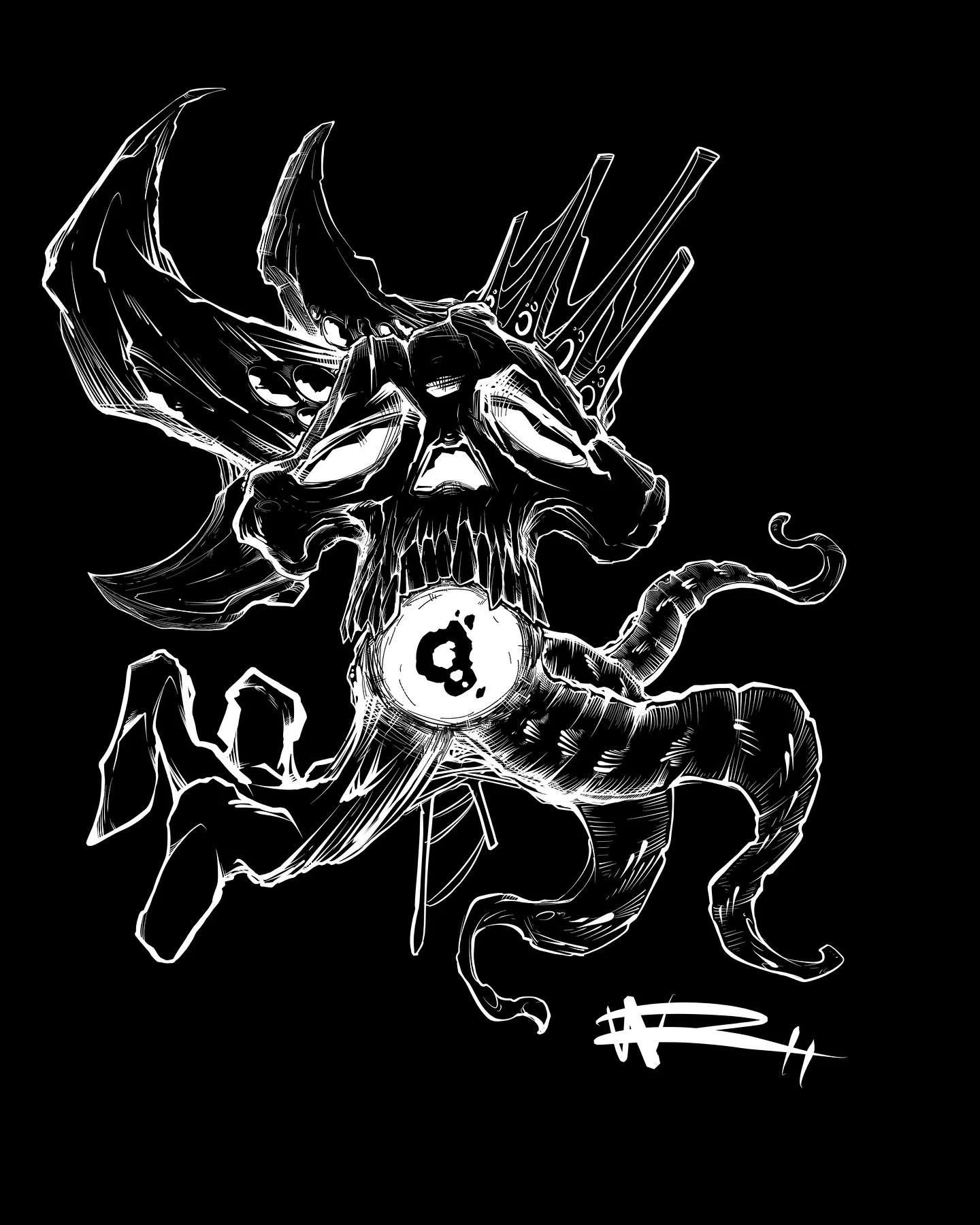 Cryptid Skully. The start of a t-shirt design that I&rsquo;m cooking up for my new business! Gonna add some tones to this in Clip Studio before wrapping up the design!
.
.
.
.
.
#artist #artoftheday #digitalart #procreate #timelapseart #tshirt #skull