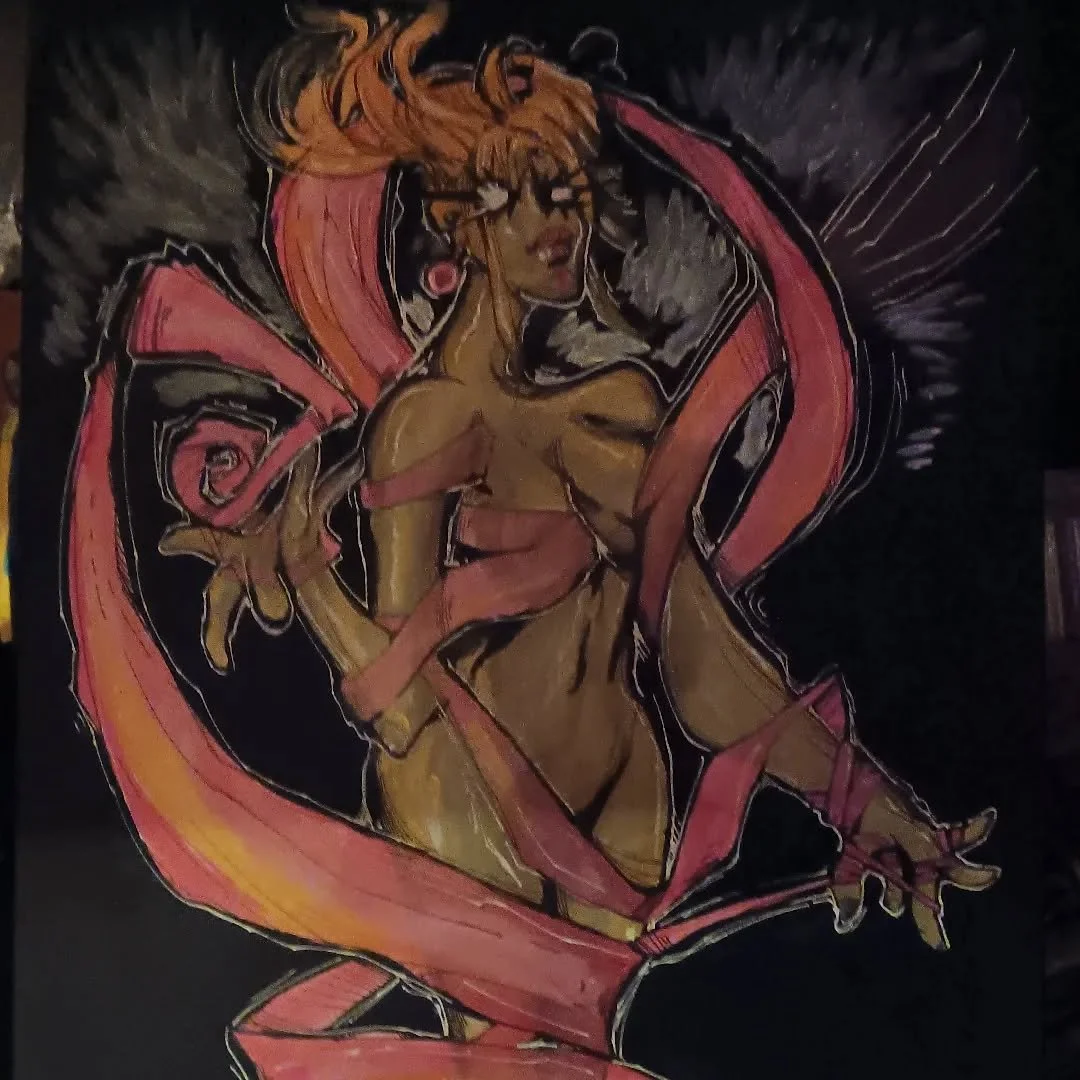 Live art painting from my last comedy show! We raised over $300 for breast cancer awareness month 🎀 
.
.
.
.
.
#livepainting #liveart #traditionalartist #acrylicpainting #artoftheday #artistonınstagram #paintingart #charity #breastcancerawarenessmon