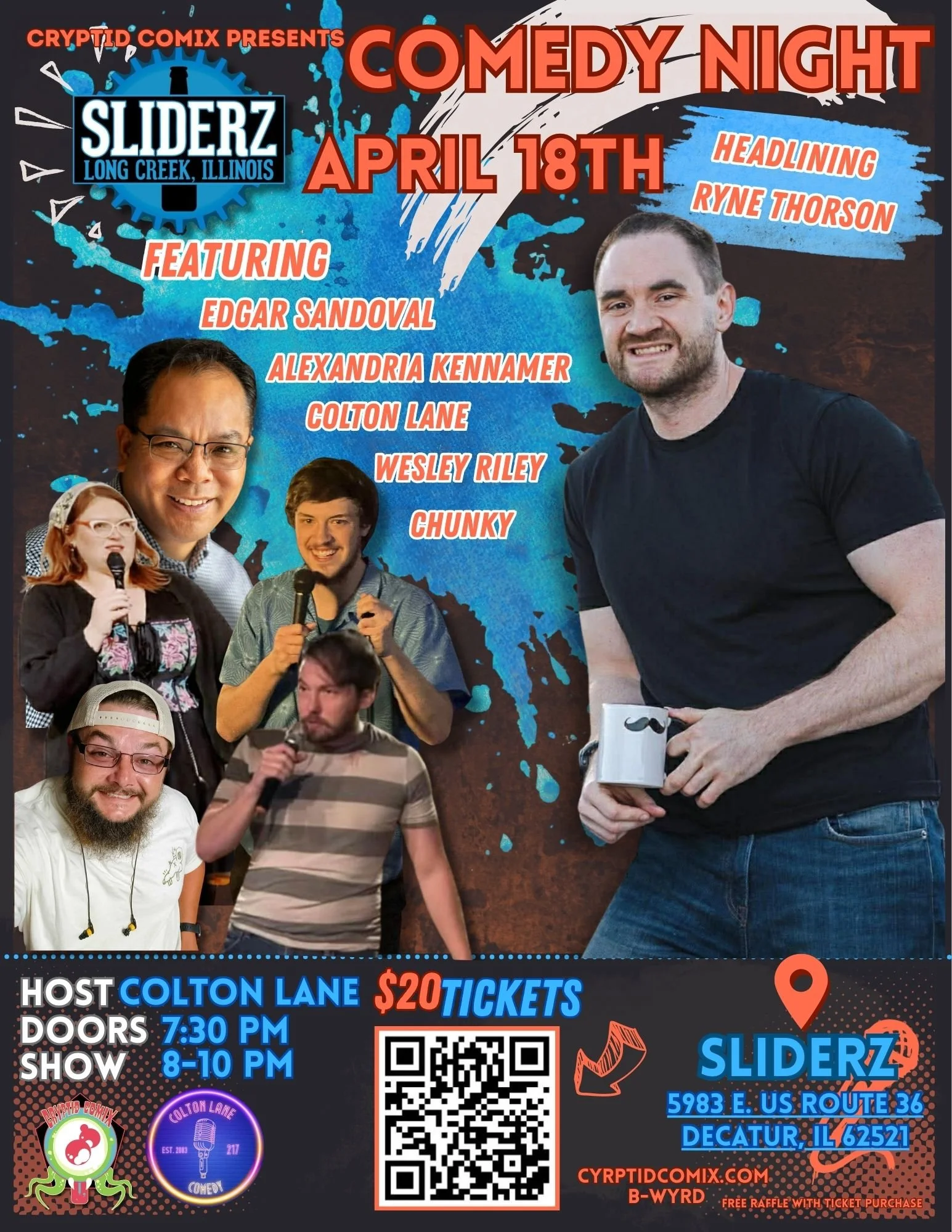 Sliderz Comedy Night -  April 18th in Long Creek, IL