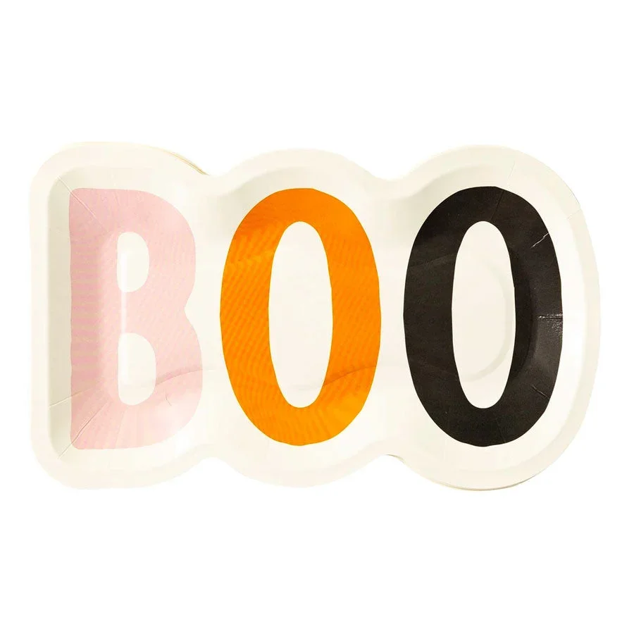 Colorful Boo Paper Plates 16 Count