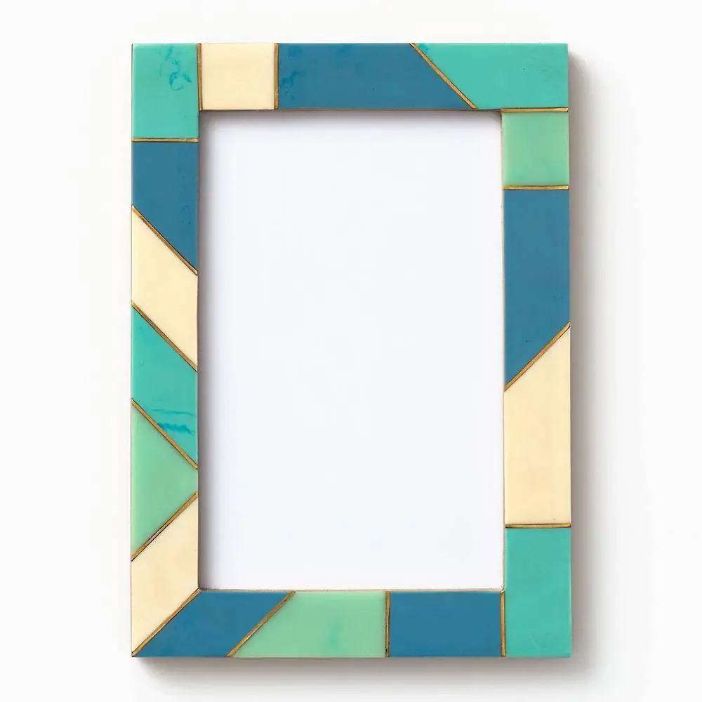 Mixed Blue Brass Frame