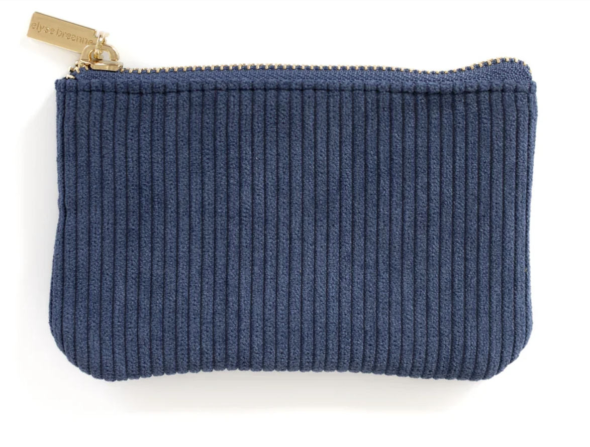 Corduroy Coin Pouch: Navy
