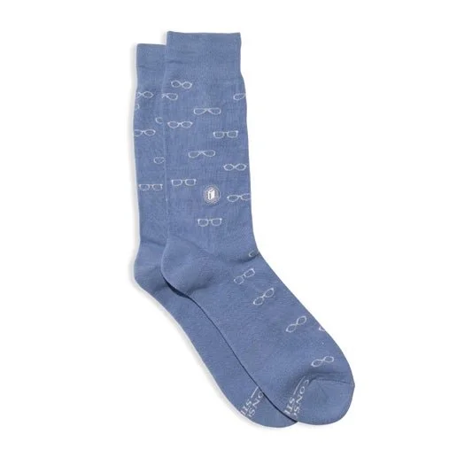 Socks that Give Books (Blue Glasses): Small