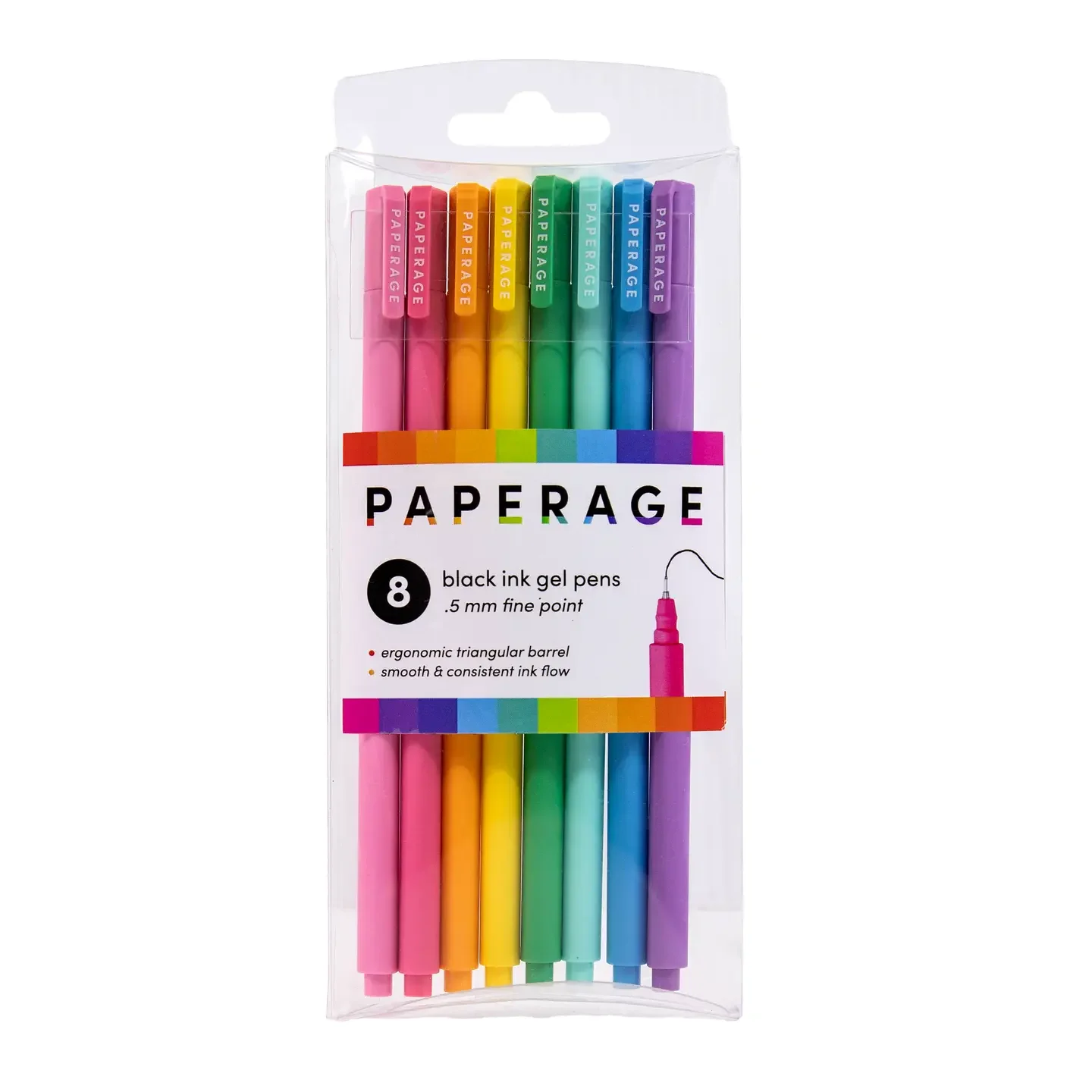 0.5mm Fine Point Black Ink Gel Pens (8 Pack)
