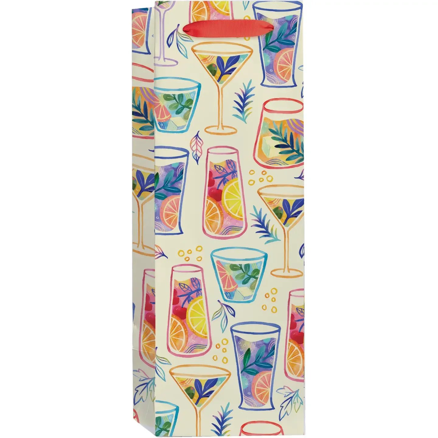 Patterned Wine Glasses Bottle Bag