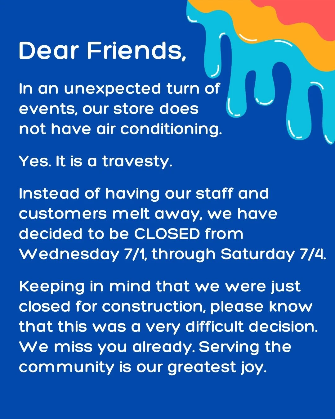 We're having a tough few weeks 🫠 Order same-day local delivery at our LIB! 

#skippersnyc #nycheatwave #columbiauniversity #nycsmallbusiness
