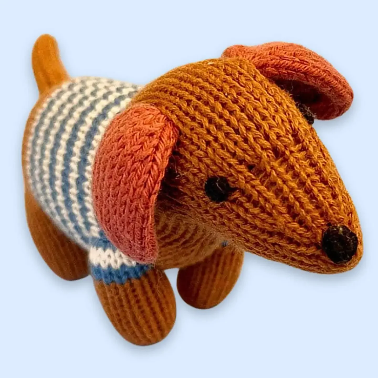 Dog Rattle for Babies (Handmade): Blue