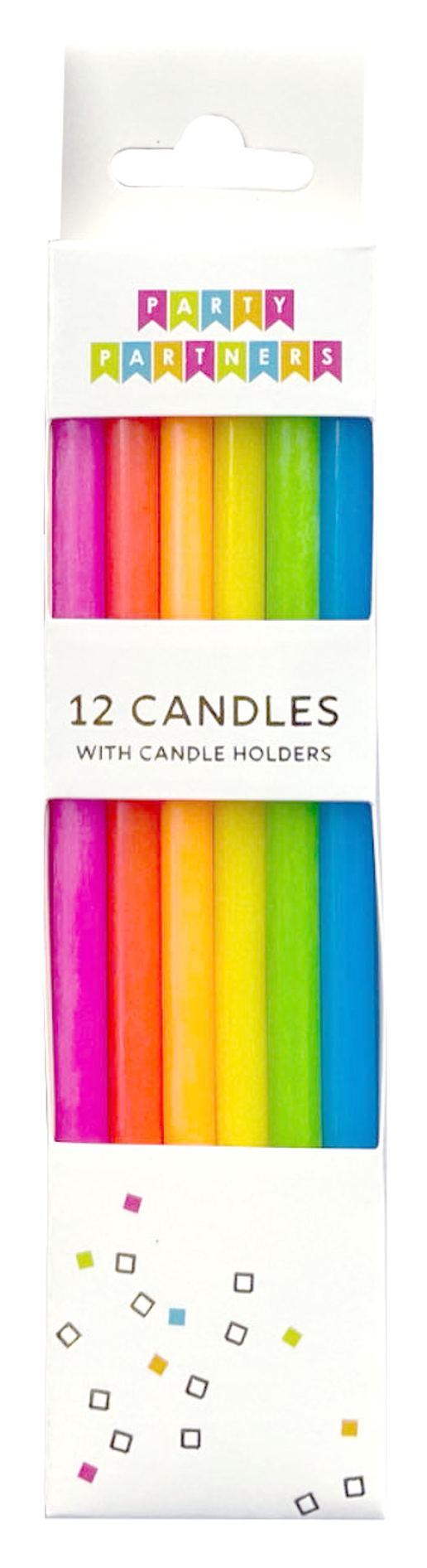 Neon Rainbow Gradient 12 Candle Set