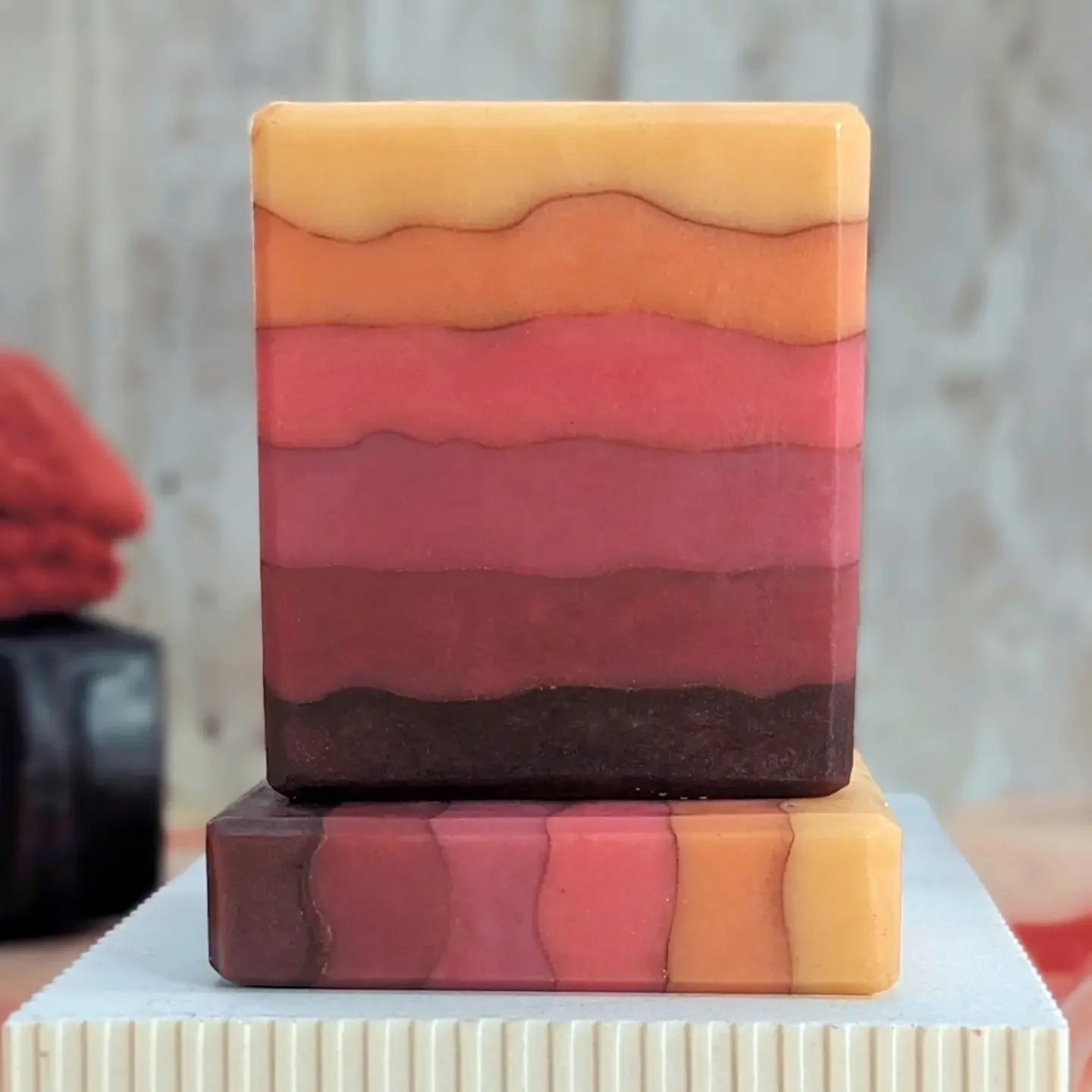 Spiced Sunset - Red Ombre Honey Soap