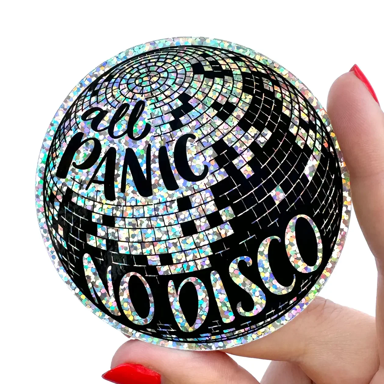 All Panic, No Disco Glitter Sticker