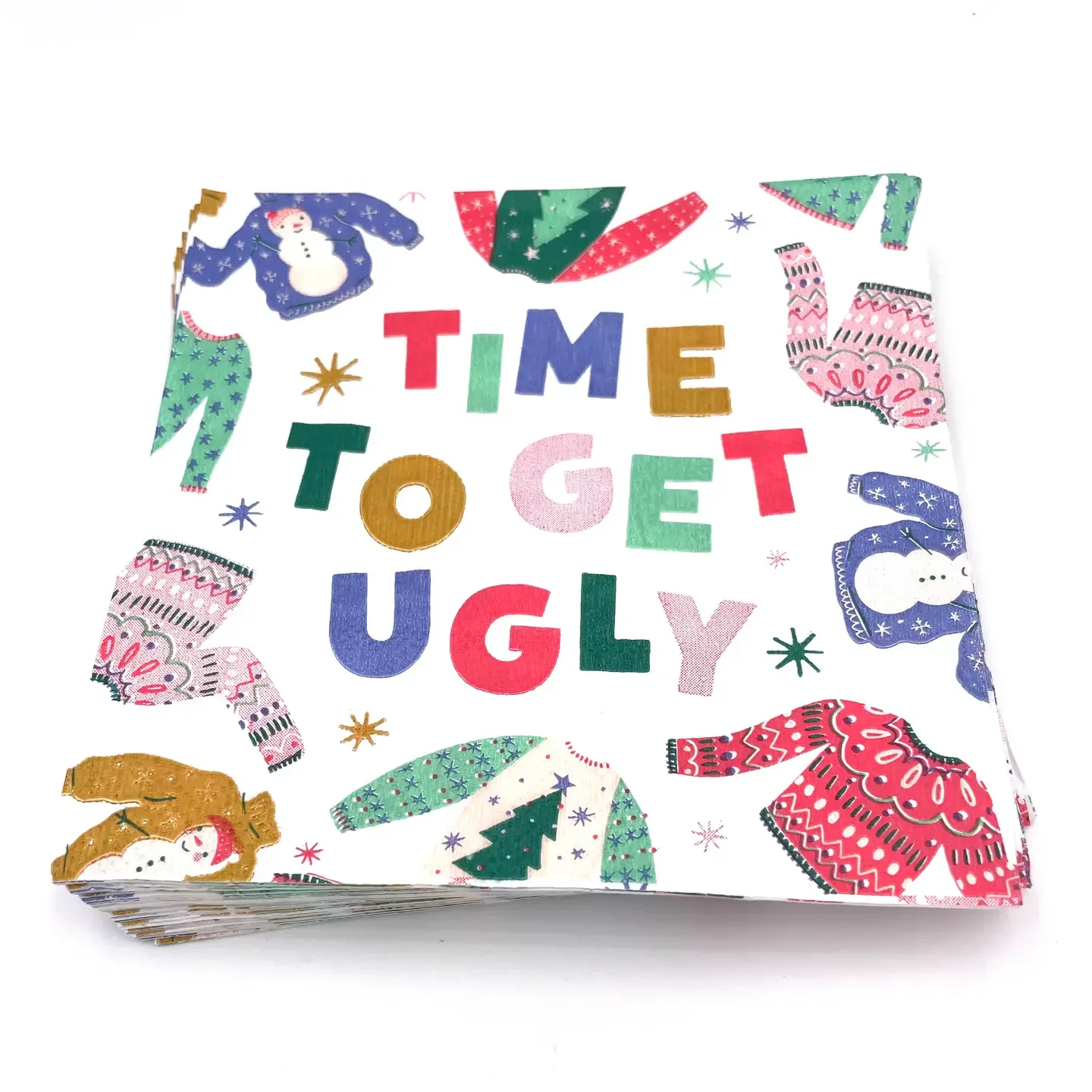 Time To Get Ugly Holiday Cocktail Napkins