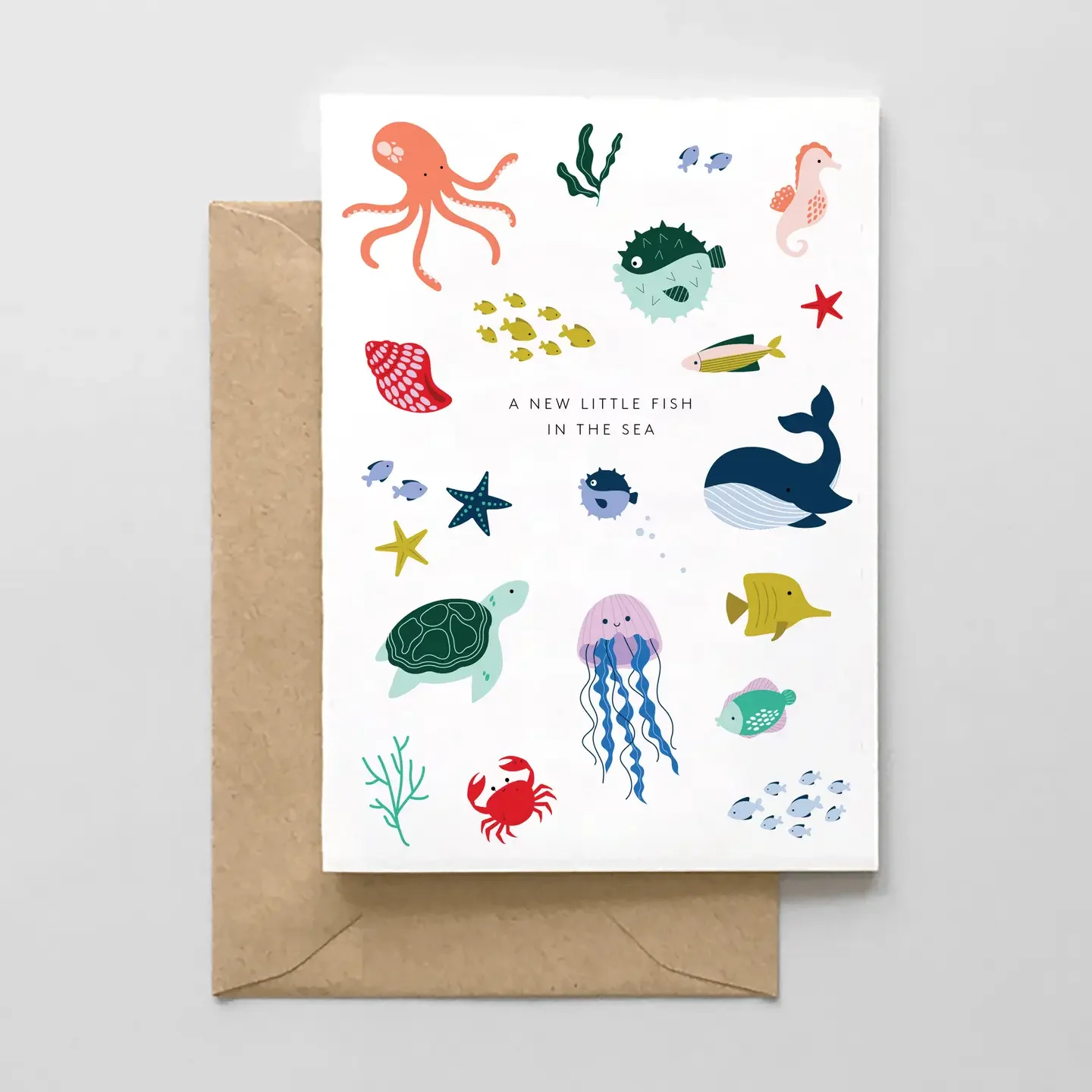 A New Little Fish in the Sea New Baby Card