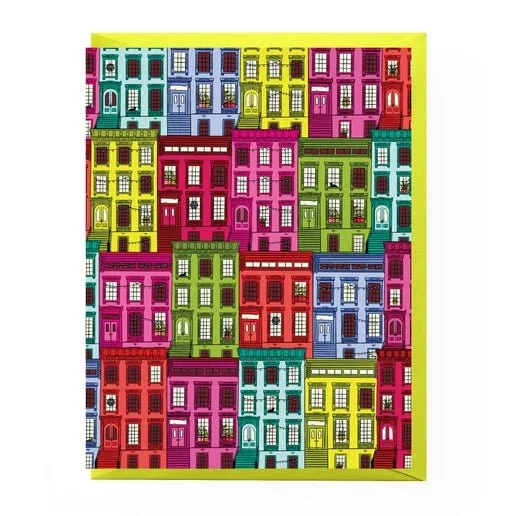 Brownstone Patterned Greeting Card: Single Card