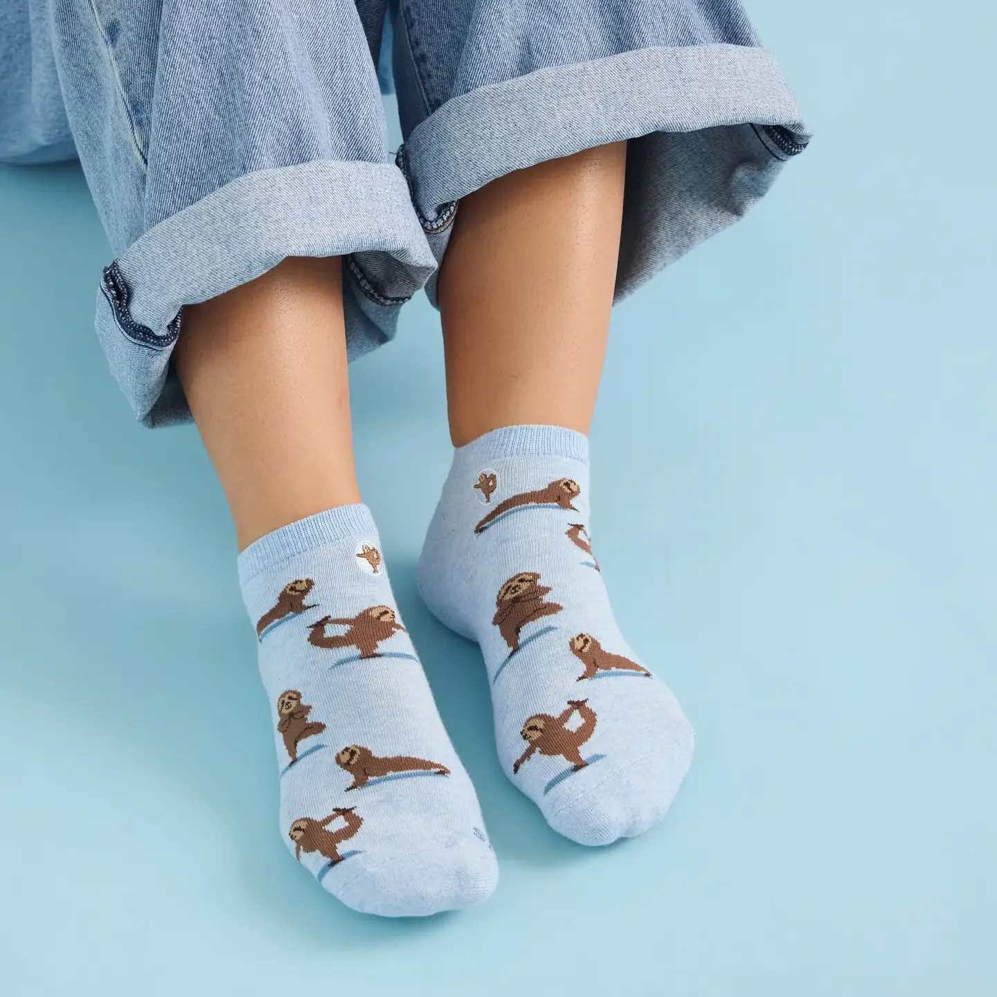 Ankle Socks that Support Mental Health (Blue Sloths): Small