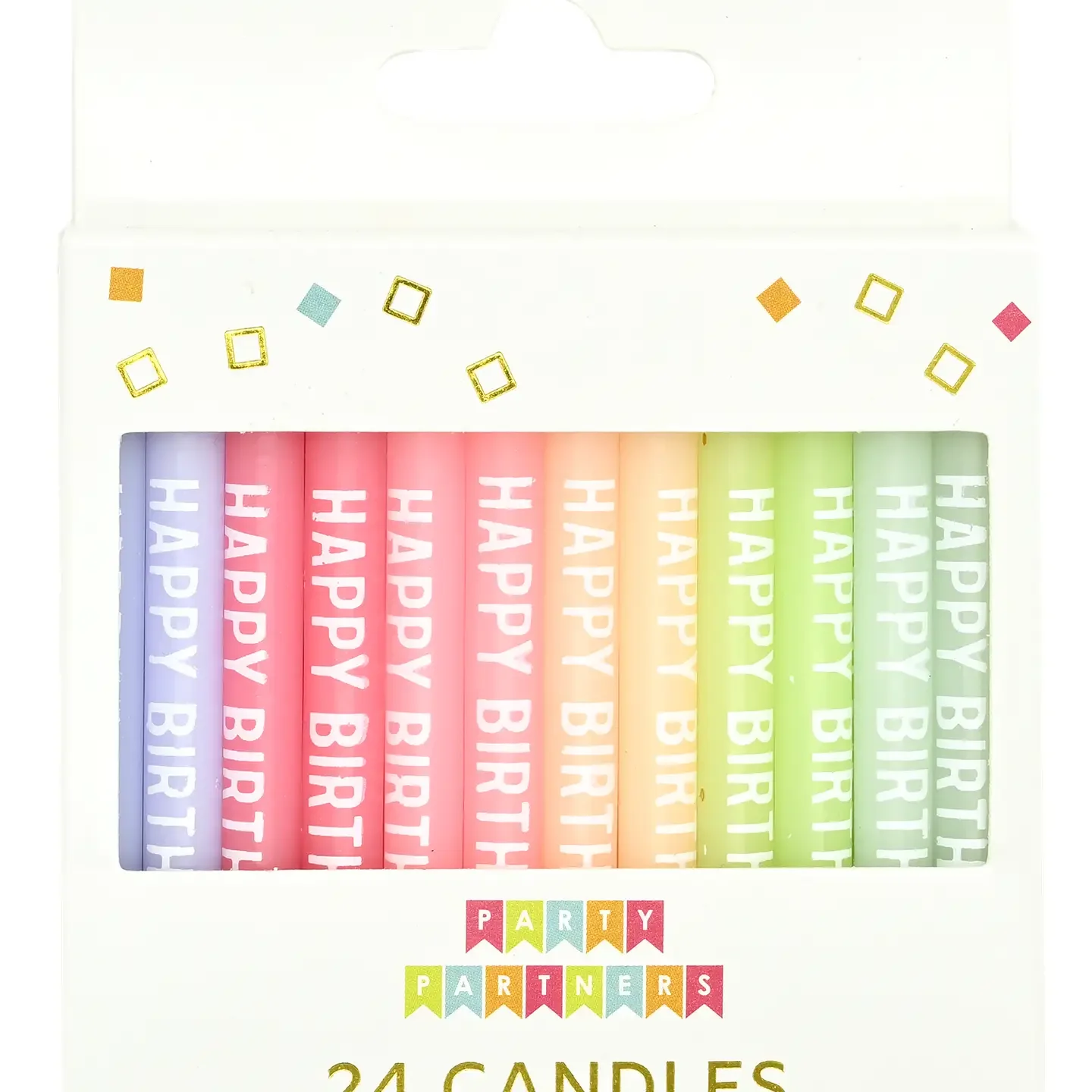 Happy Birthday Pastel Candle Set (24 Count)