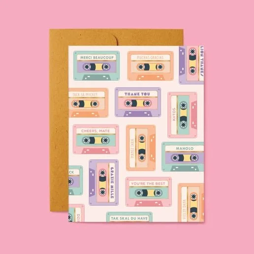 Retro Cassette Tape Thank You Card