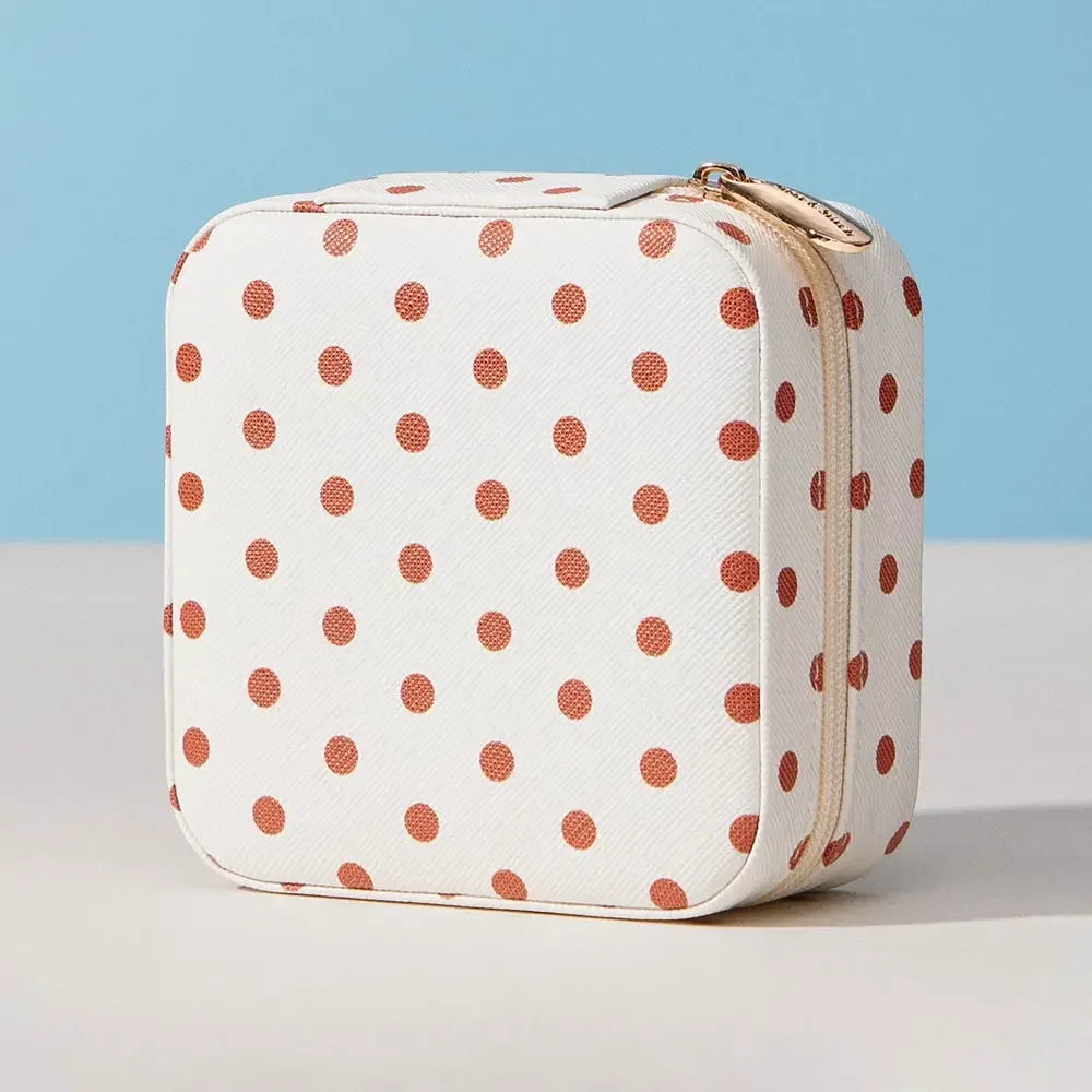 Polka Dot Pattern Jewelry Box: Burgundy