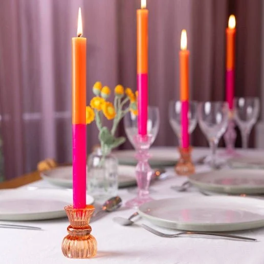 Orange & Pink Dinner Candle