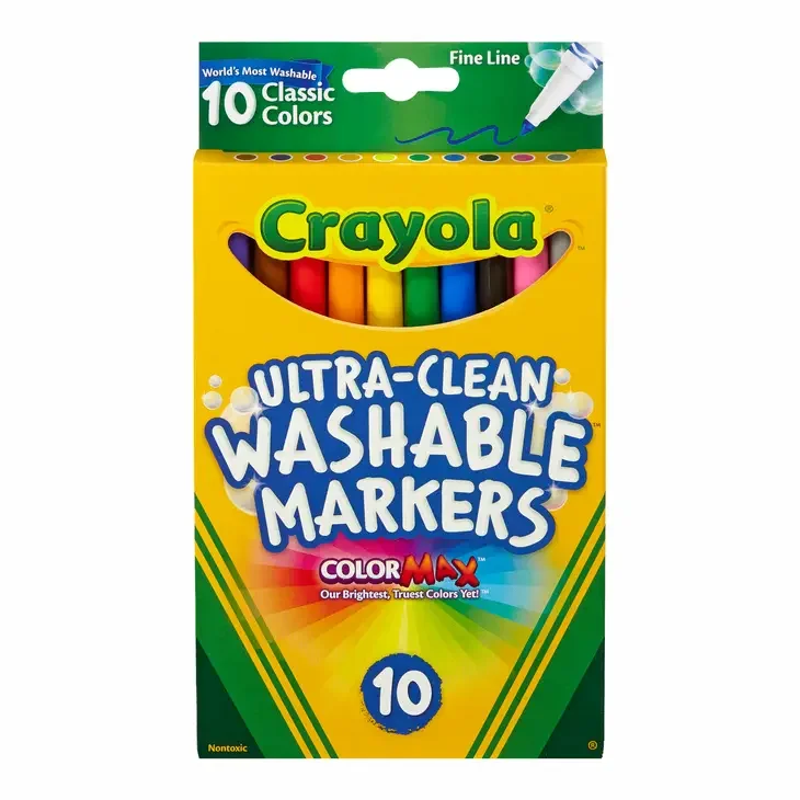 10 Count Crayola Fine Line Washable Markers