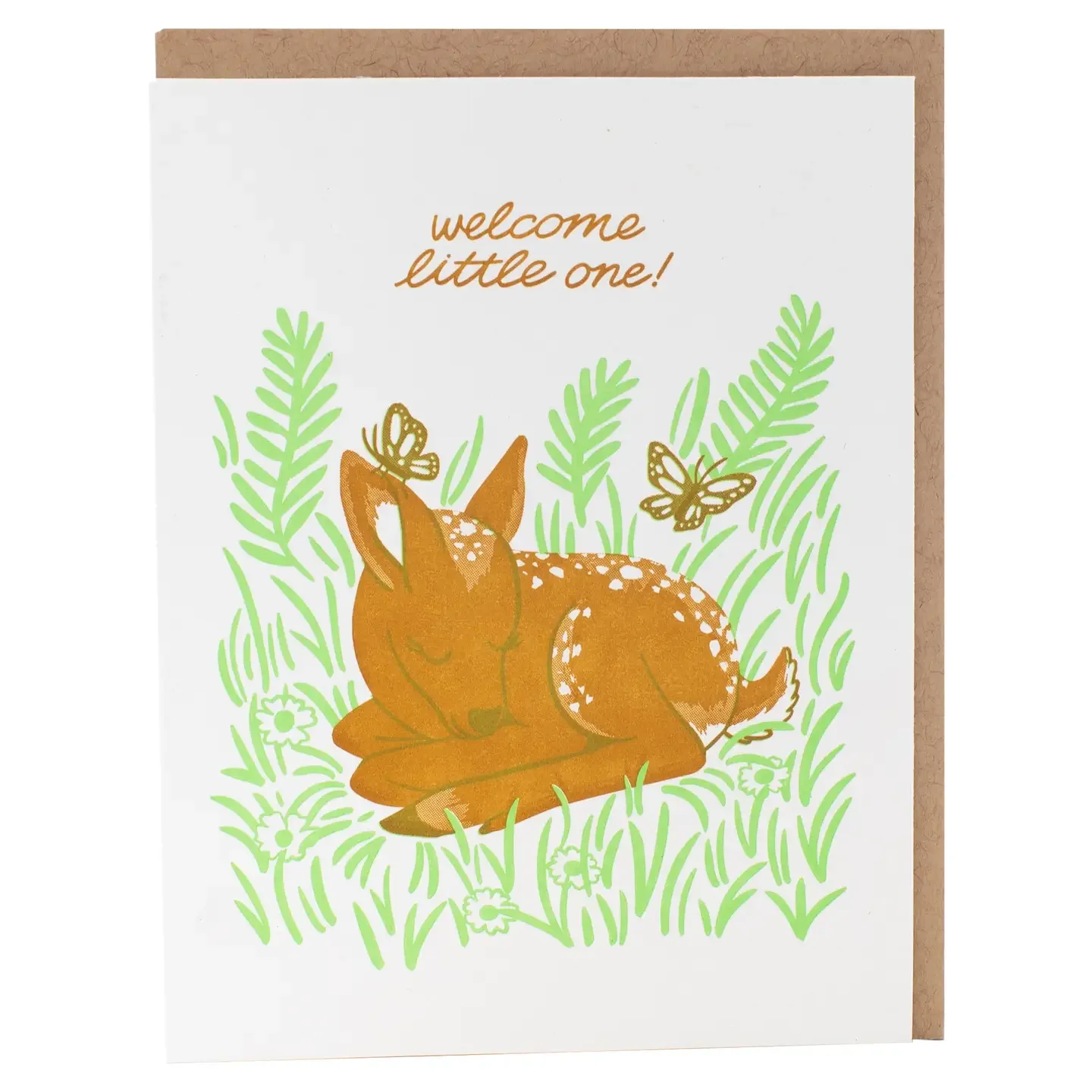 Napping Fawn Baby Card