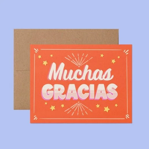 Muchas Gracias Rótulo Spanish Thank You Greeting Card