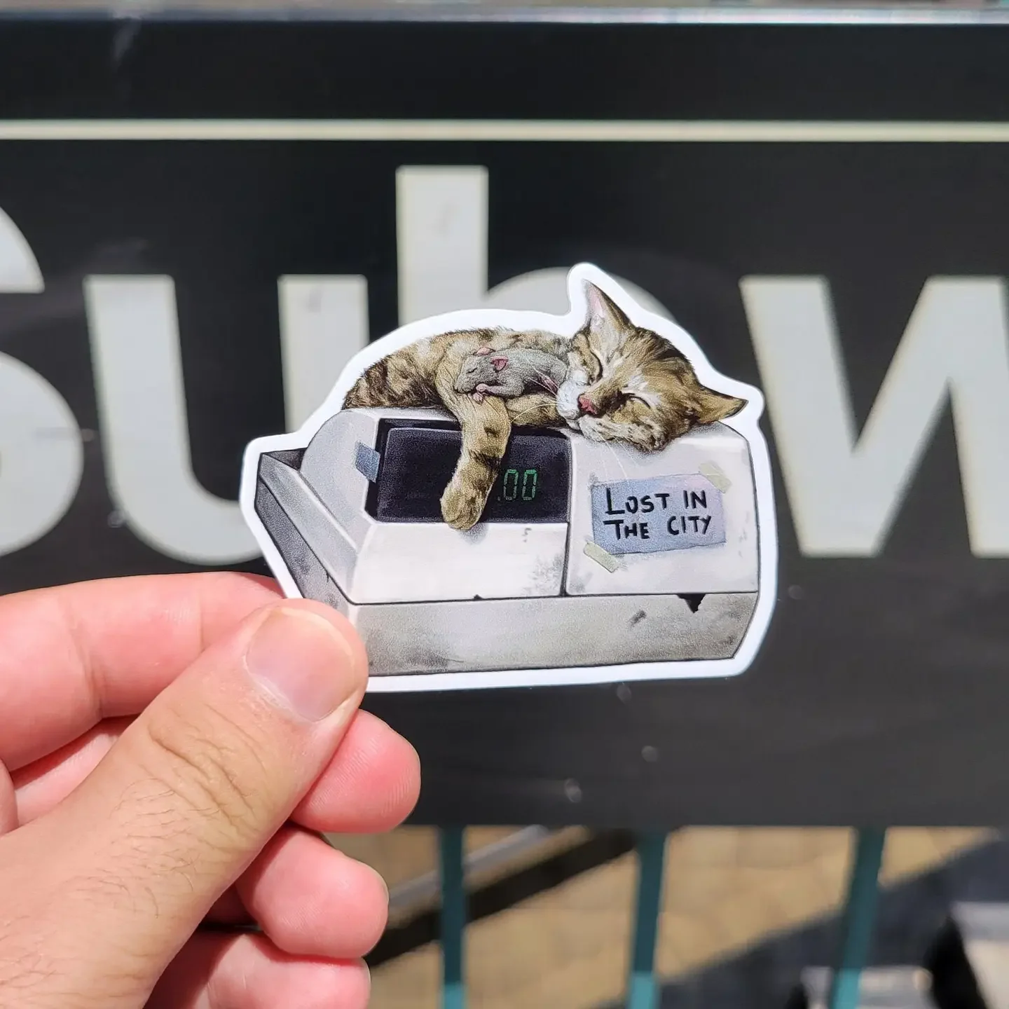 Bodega Cat and Rat Vinyl Sticker | Lost in the City