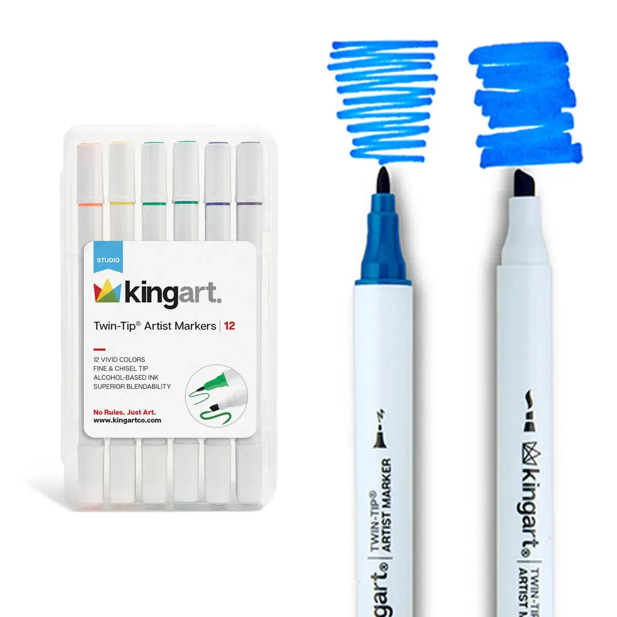 Twin-Tip™ Chisel & Fine Alcohol Markers (12 Colors)