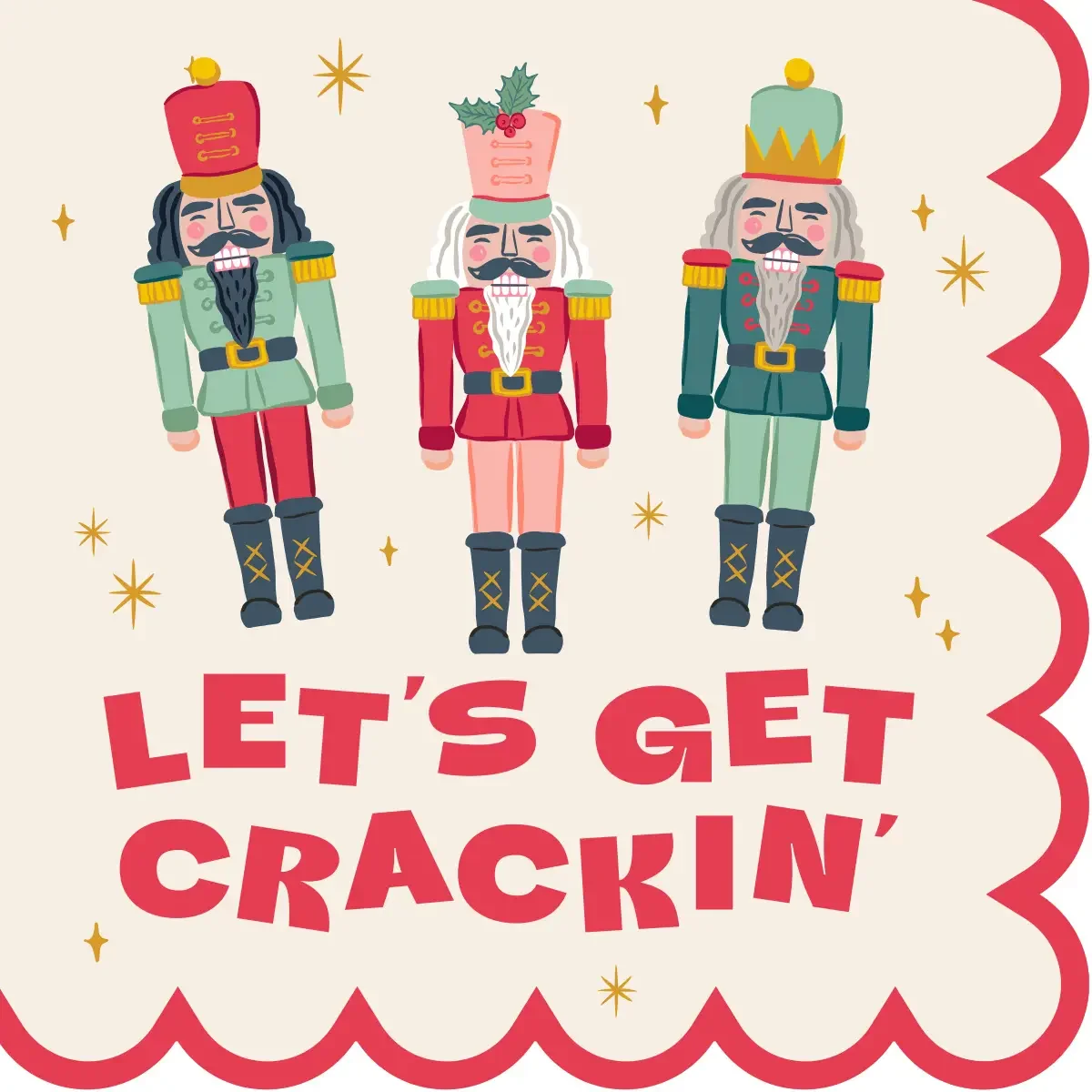 Let's Get Crackin' Scallop Holiday Cocktail Napkins