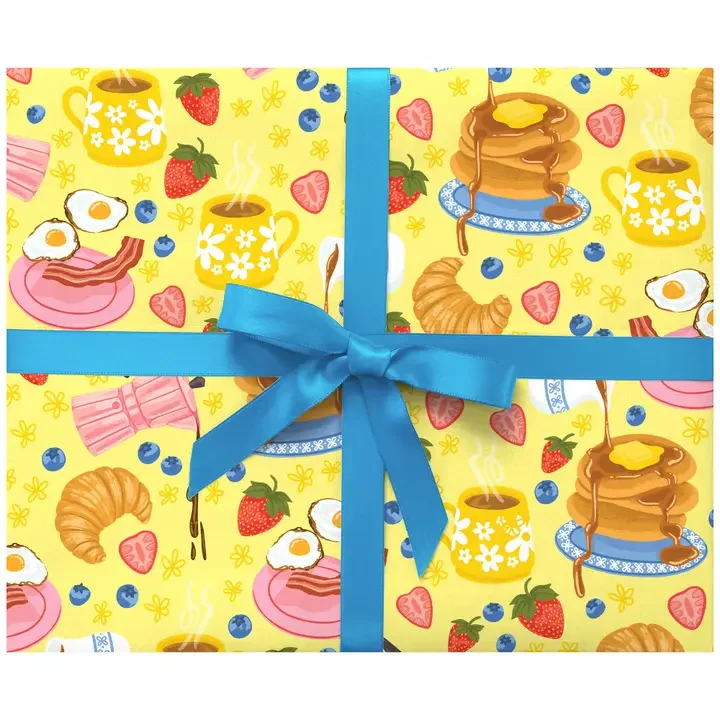 Good Morning Breakfast Gift Wrap: Single Sheet
