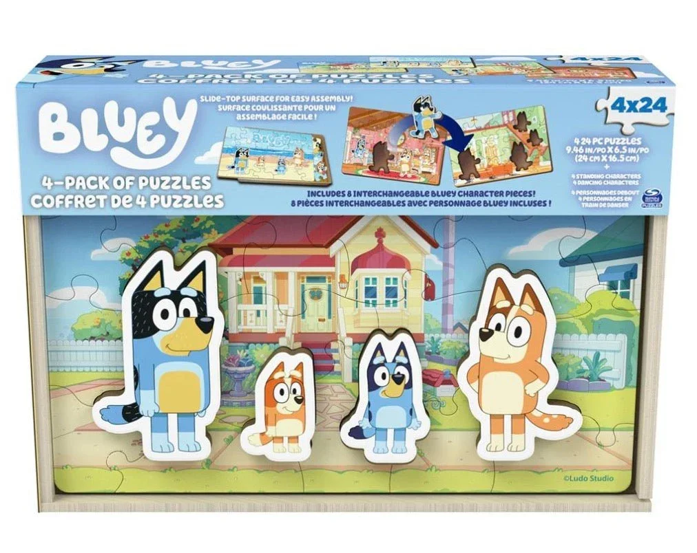 Bluey 4-Pack Wooden Puzzles