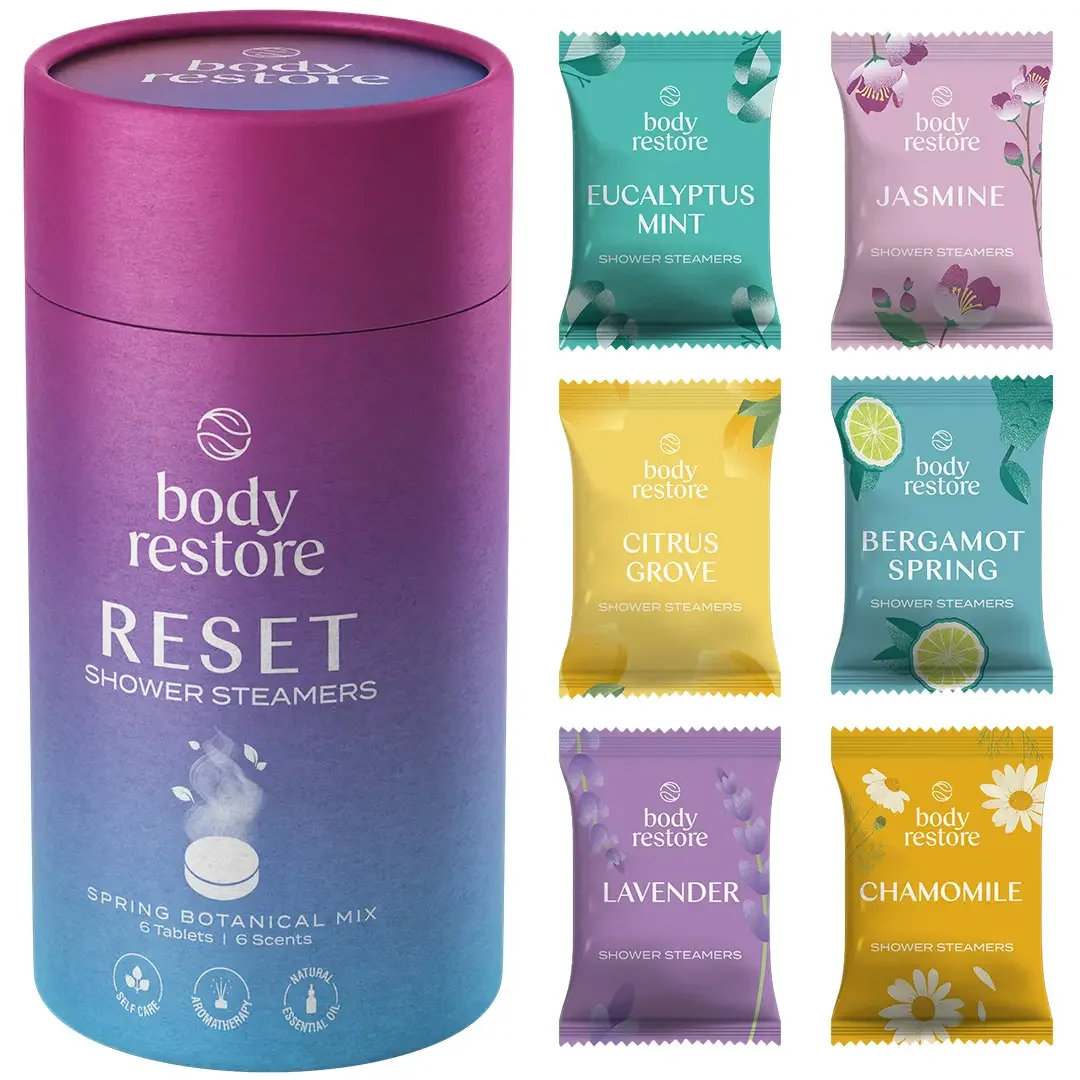 Body Restore Shower Steamer Aromatherapy Tube Pack of 6 : Reset