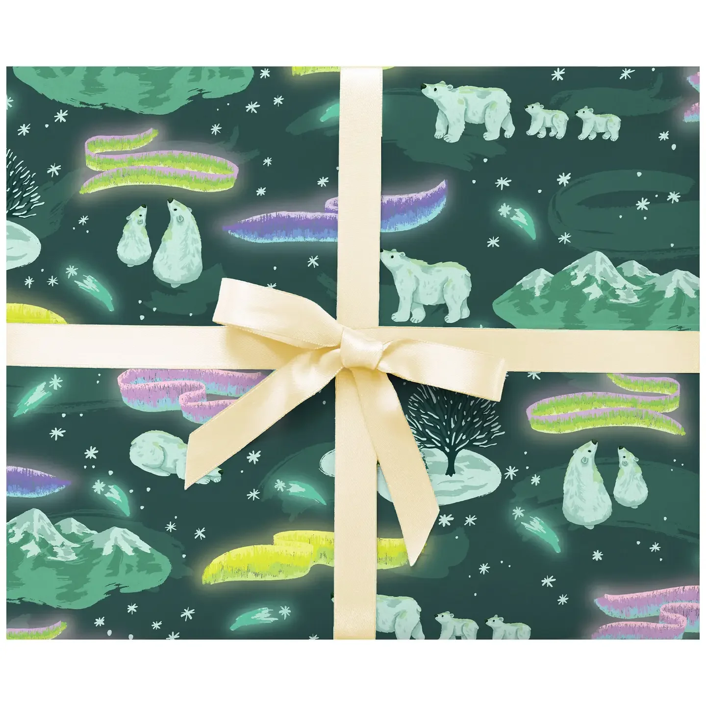 Aurora Borealis Gift Wrap: Single Sheet