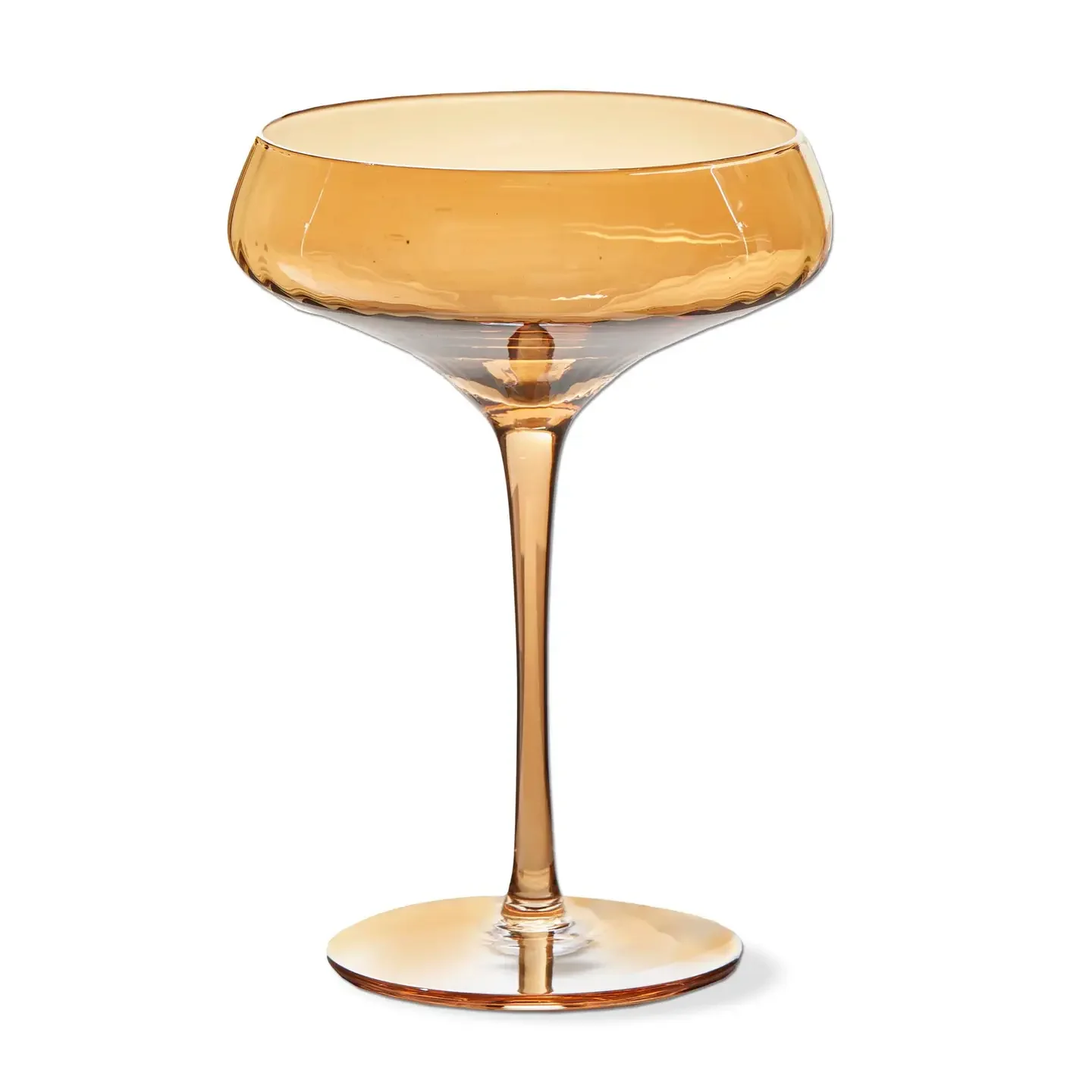 Chelsea Optic Coupe Glass in Amber Gold