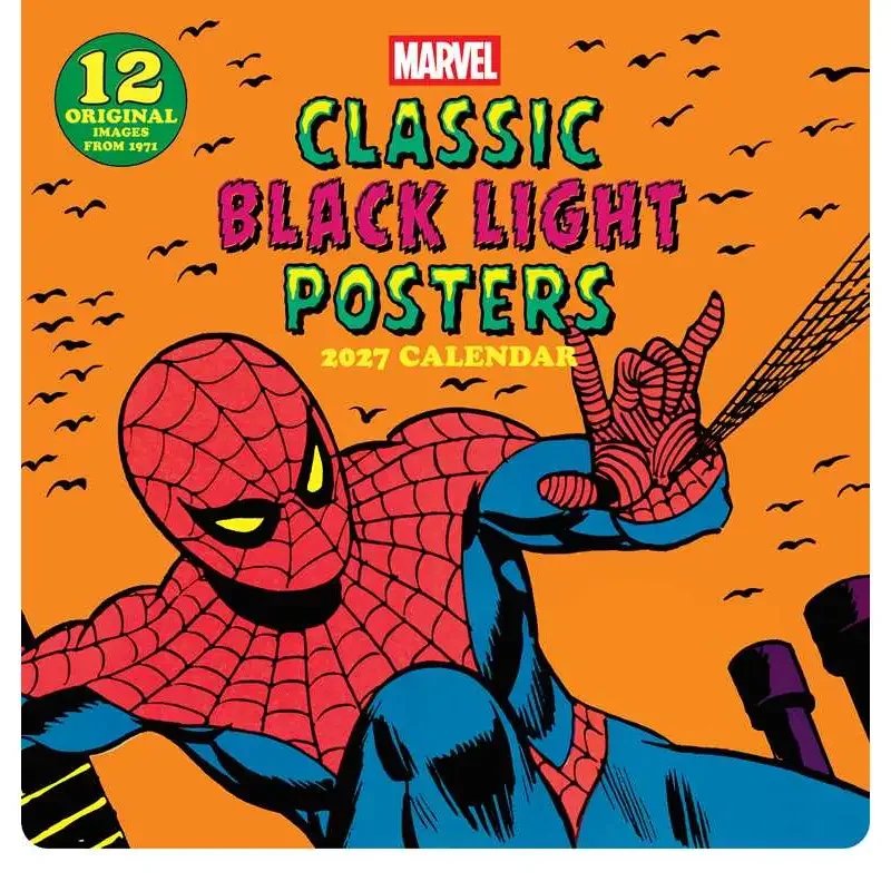 Marvel Classic Black Light Posters 2027 Wall Calendar