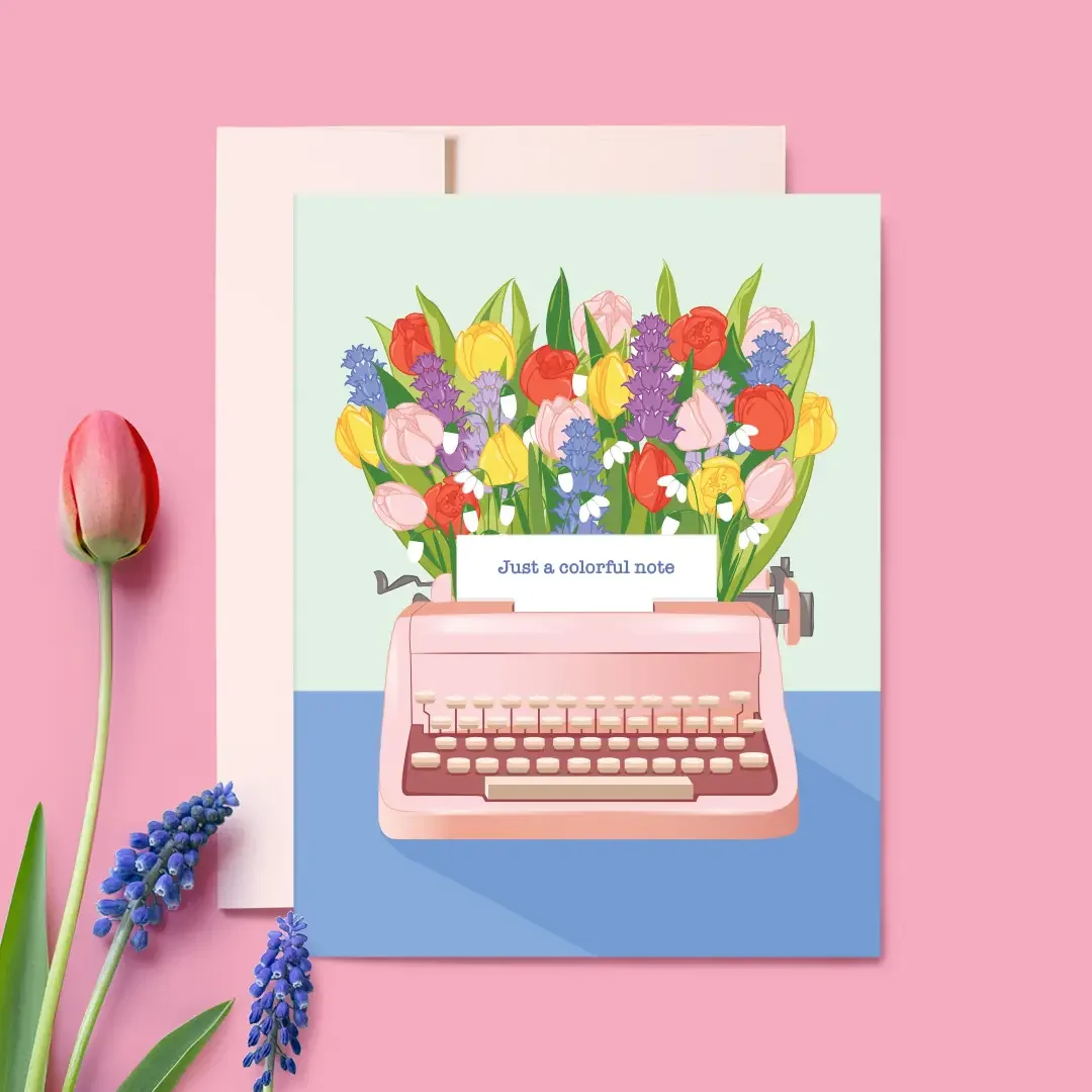 Colorful Typewriter Everyday Card