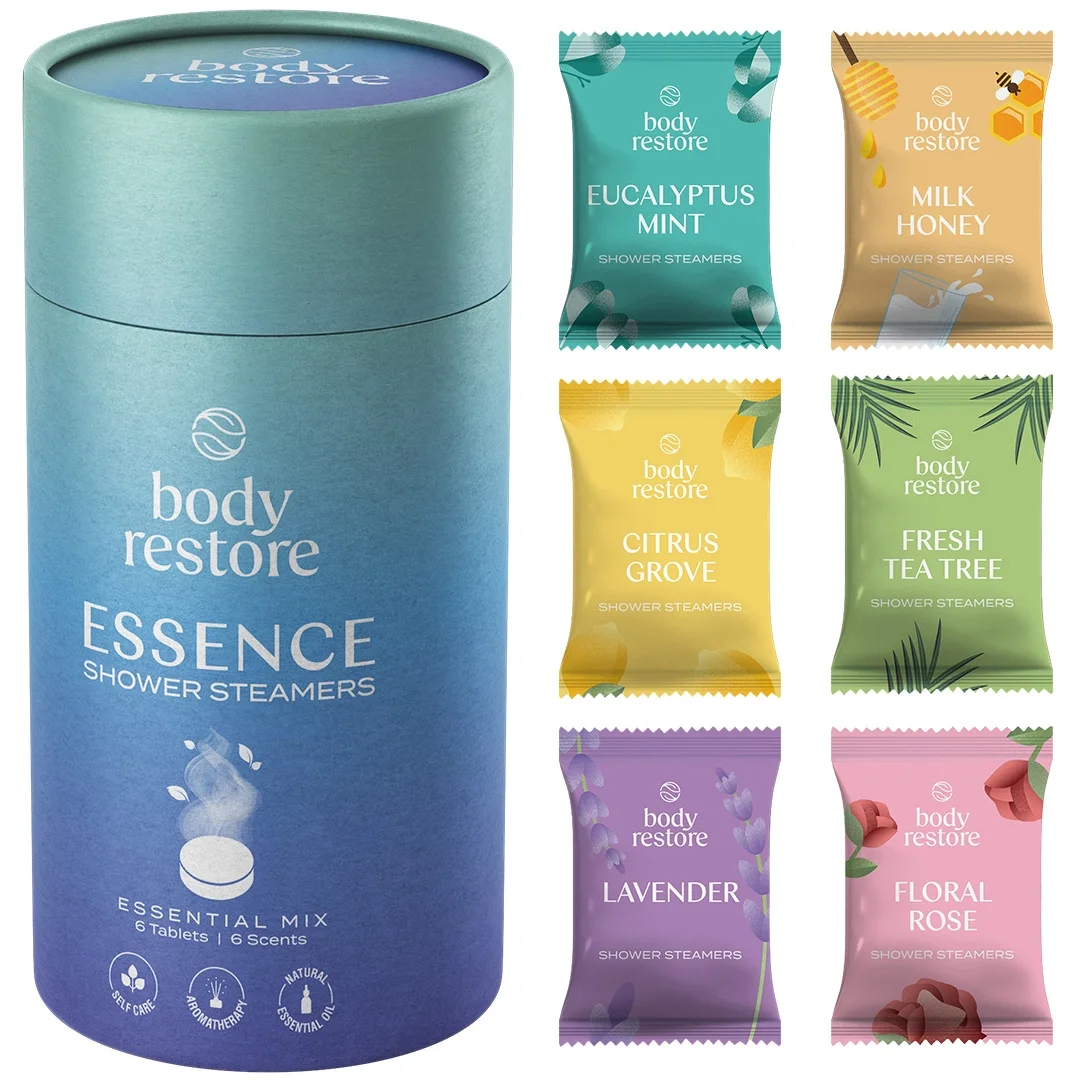 Body Restore Shower Steamer Aromatherapy Tube Pack of 6 : Essence