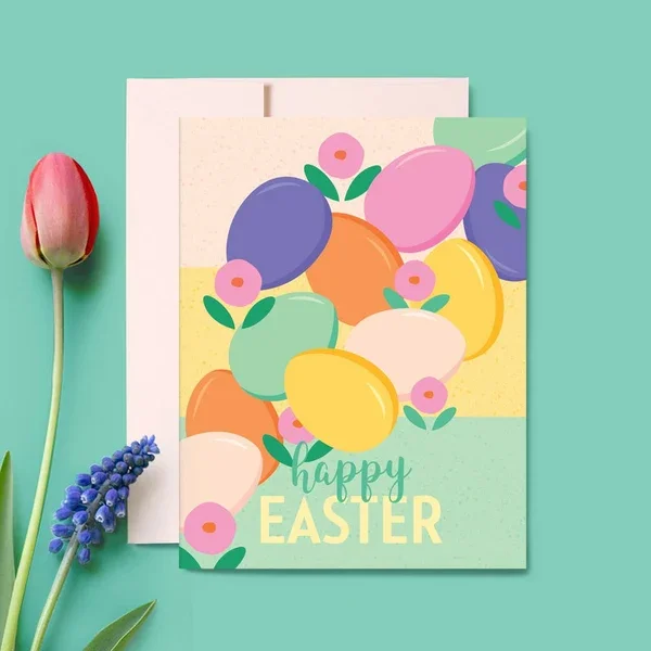 Colorful Eggs Easter Card