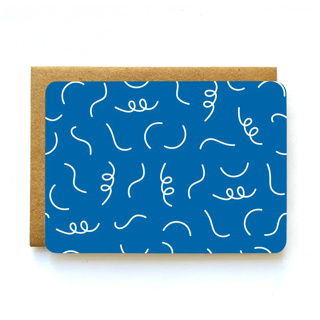 Navy Squiggle Mini Notecard Set (8 Count)