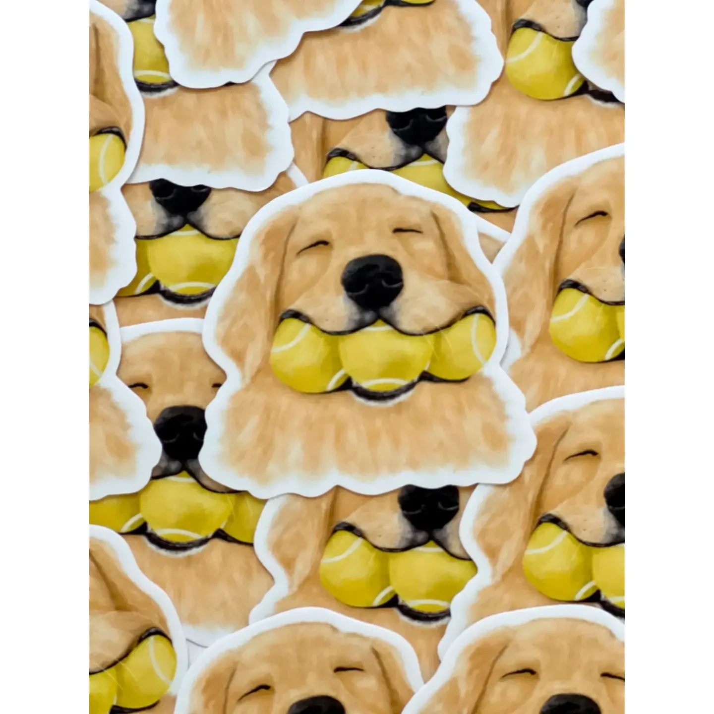 Dog With Tennis Balls Sticker