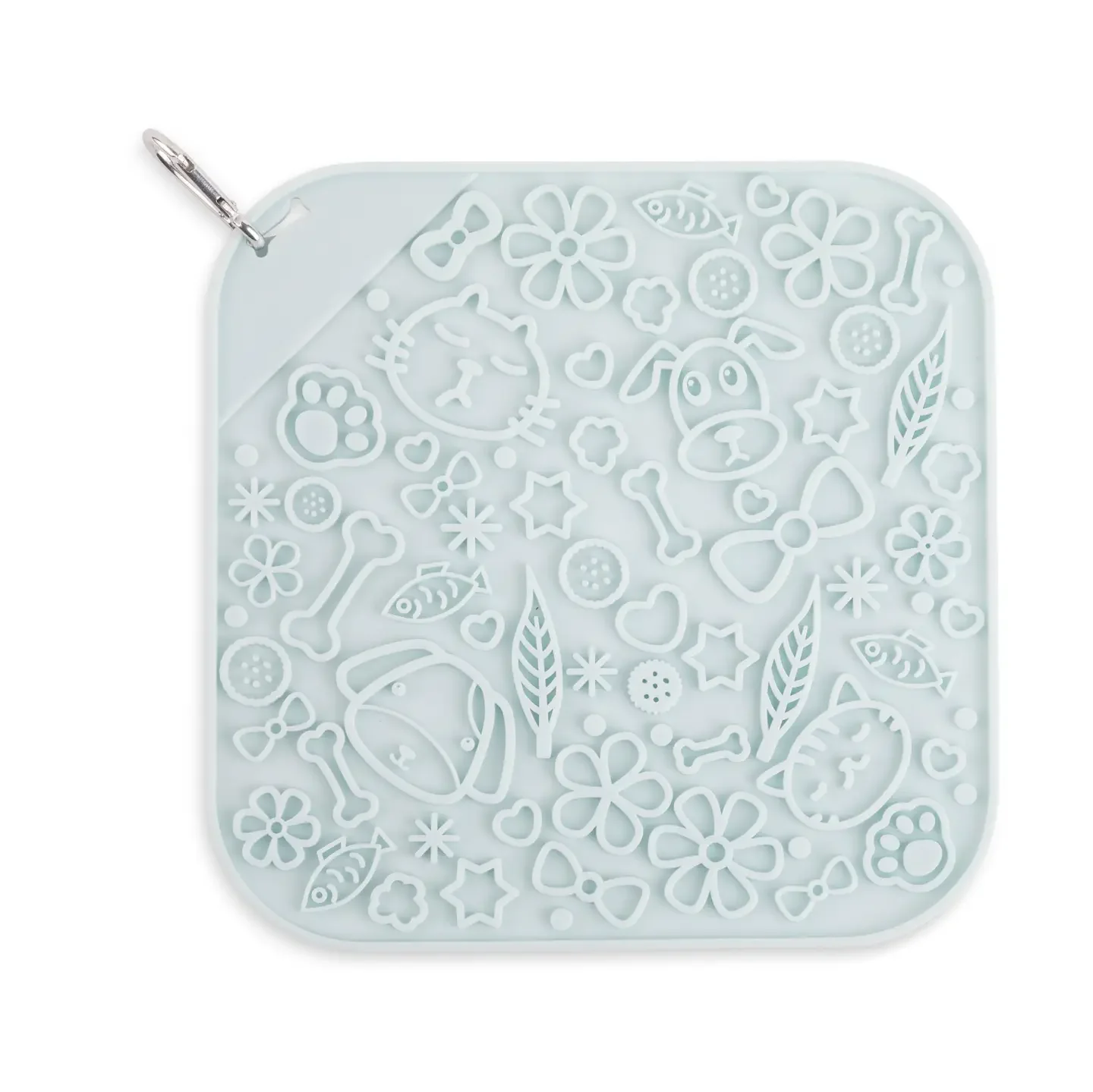 Square Pet Print Licking Mat in Powder Blue