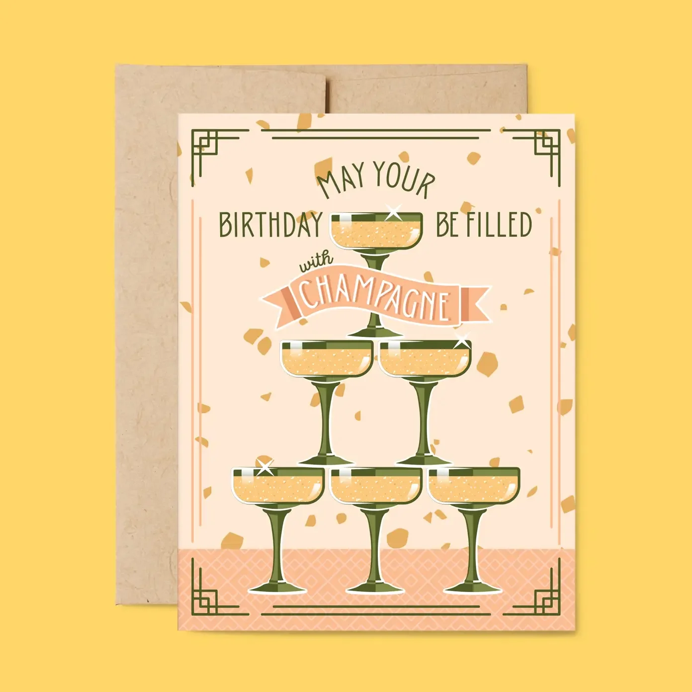 Champagne Birthday Card