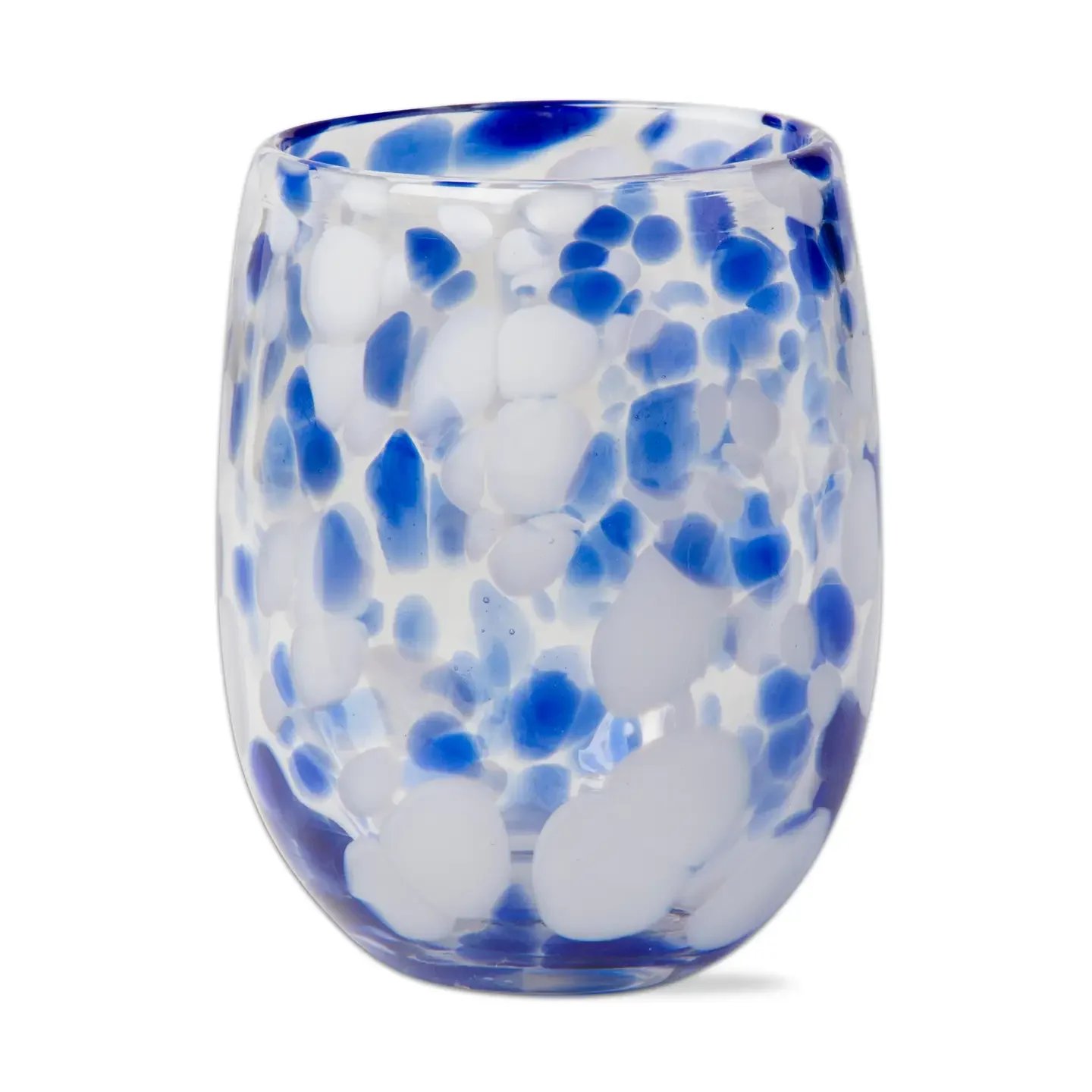 Confetti Stemless Wine Glass in Blue