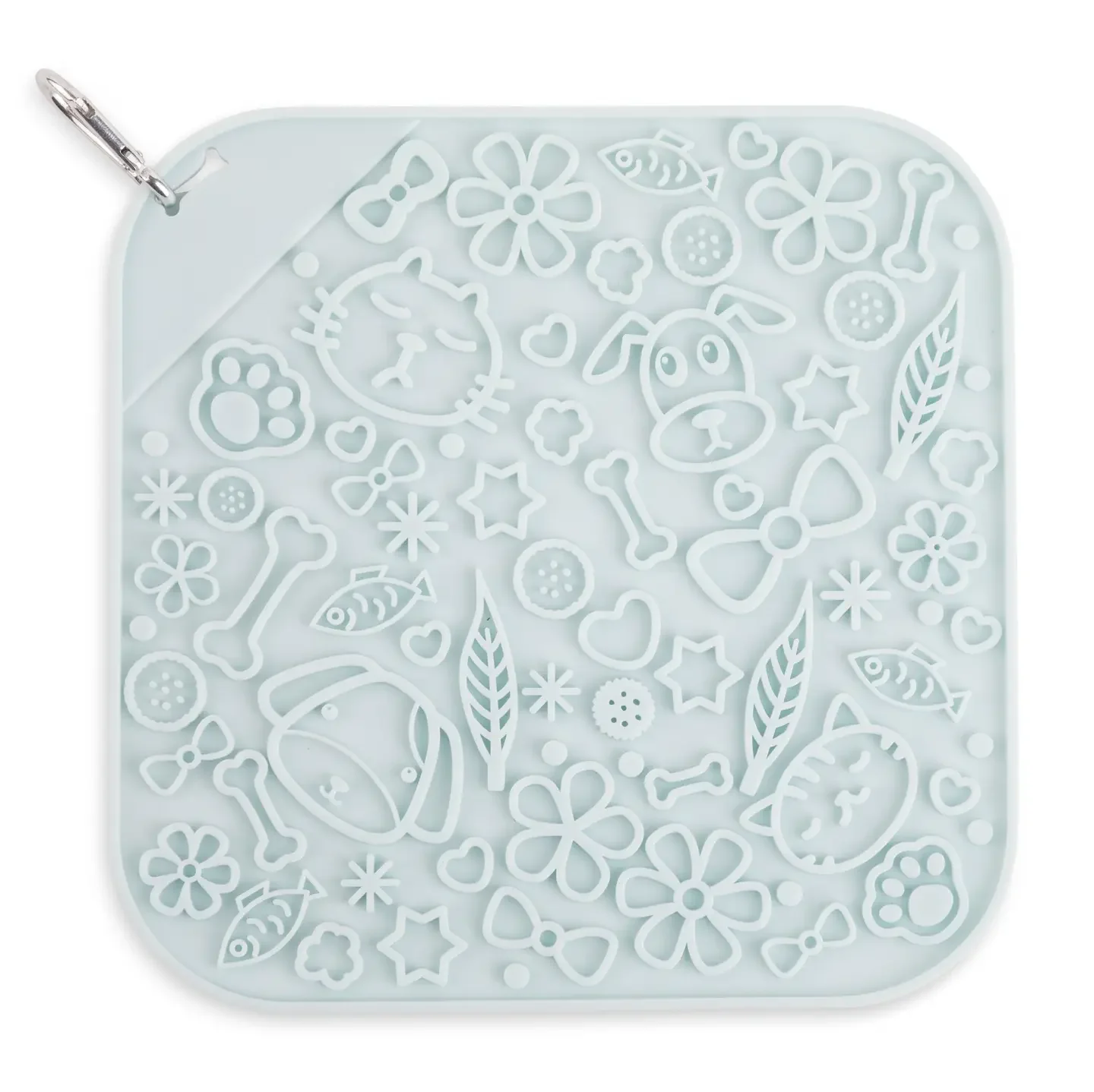 Square Pet Print Licking Mat in Powder Blue