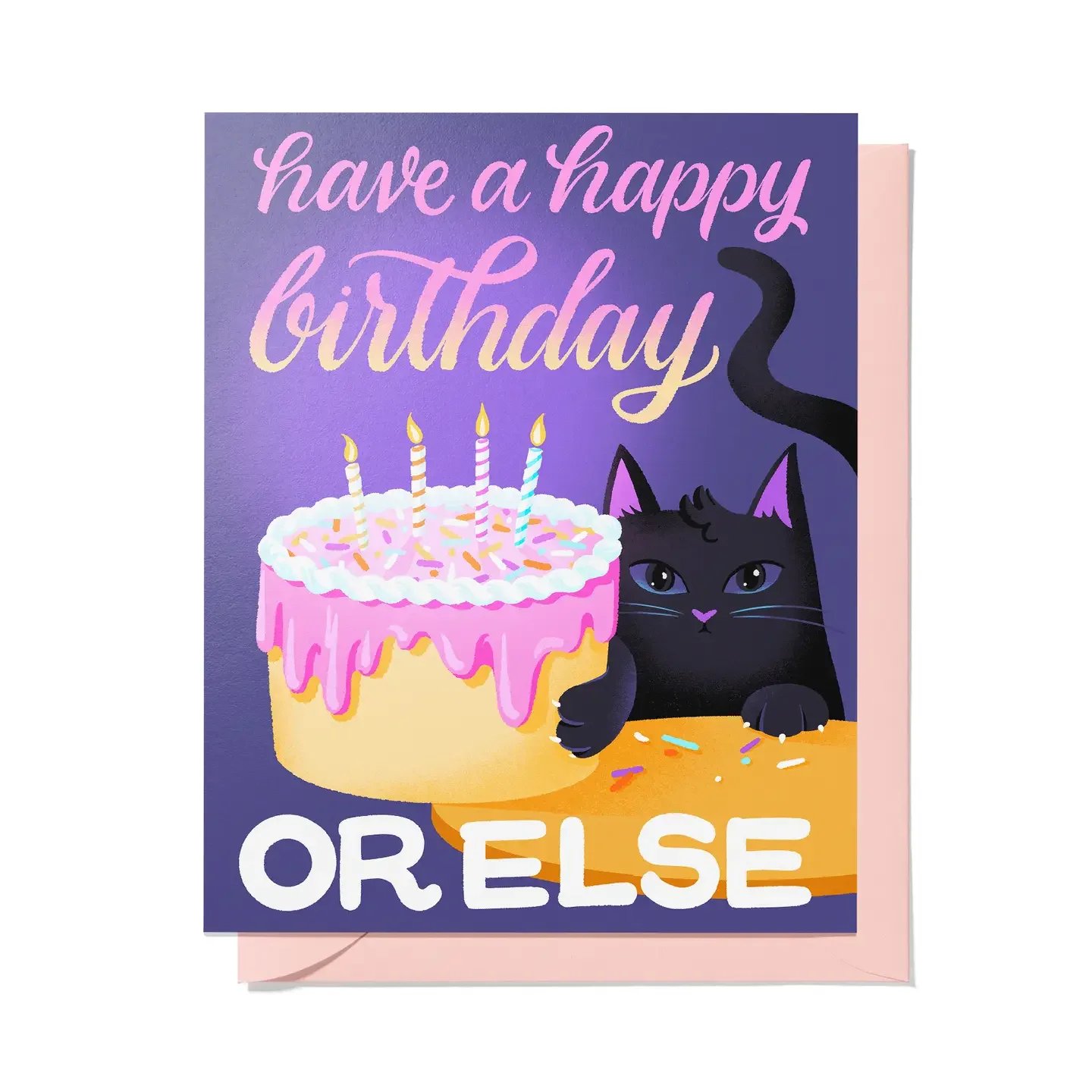 Have a Happy Birthday Or Else Cat Card