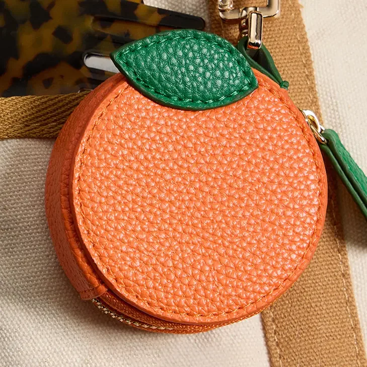 Genuine Leather Orange Coin Purse