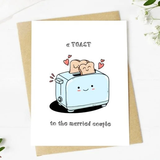 "Toast To The Married Couple" Wedding Card