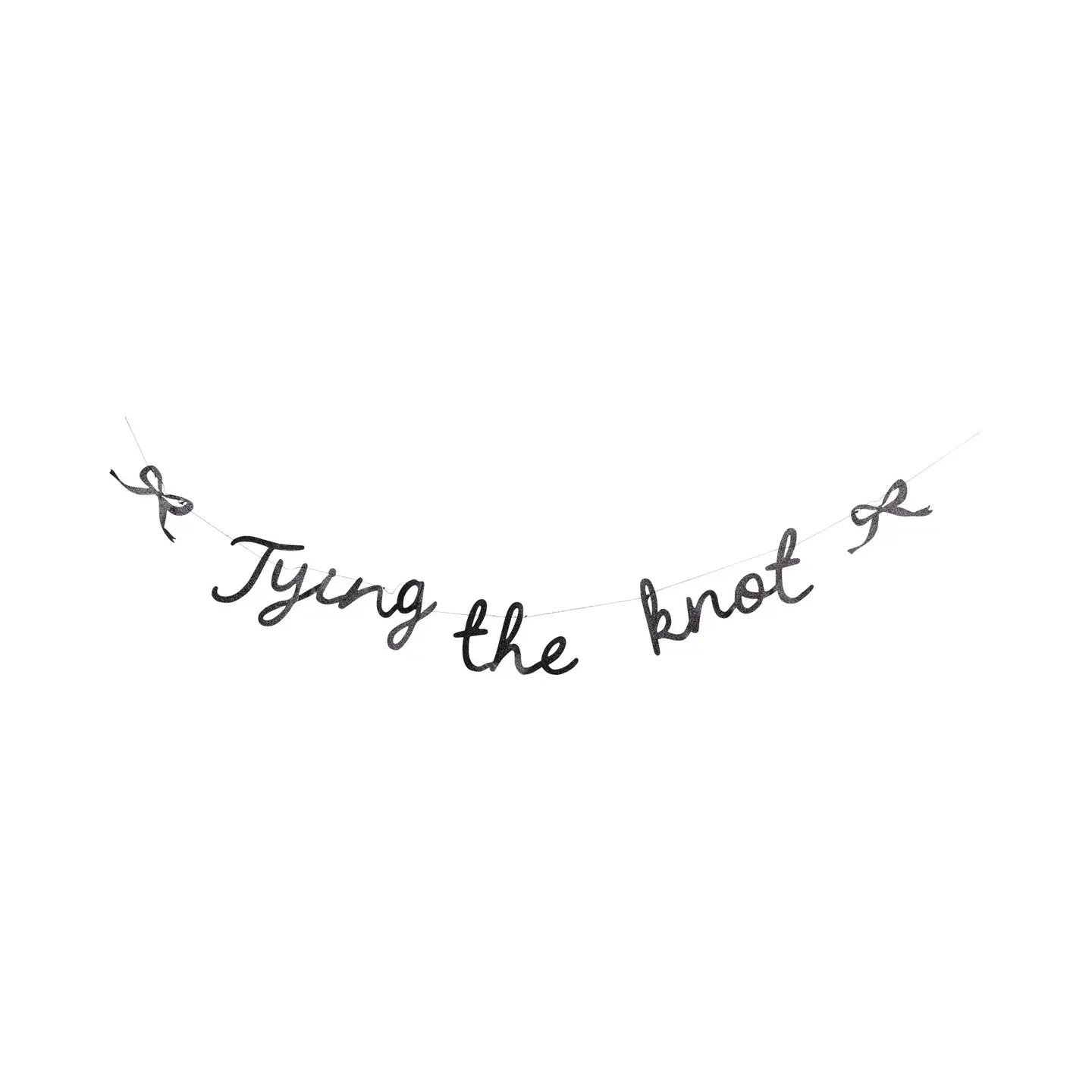 Tying the Knot Glitter Banner