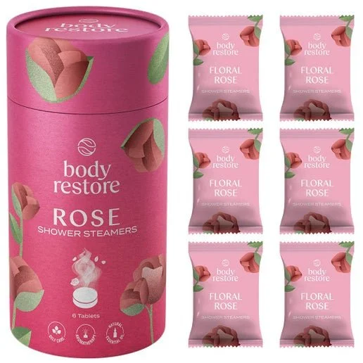 Body Restore Shower Steamer Aromatherapy Tube Pack of 6: Rose